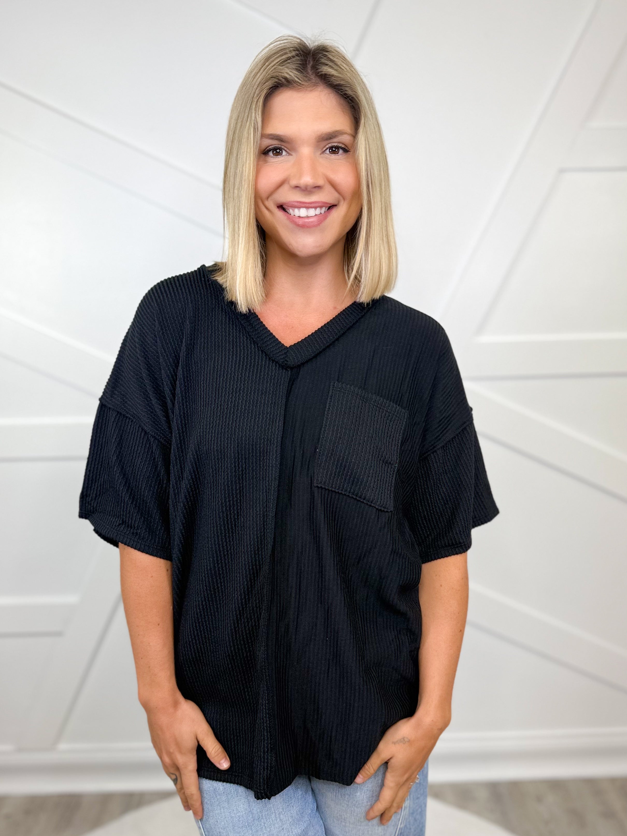 Double the Fun Top-110 SHORT SLEEVE TOP-Heimish-Heathered Boho Boutique, Women's Fashion and Accessories in Palmetto, FL