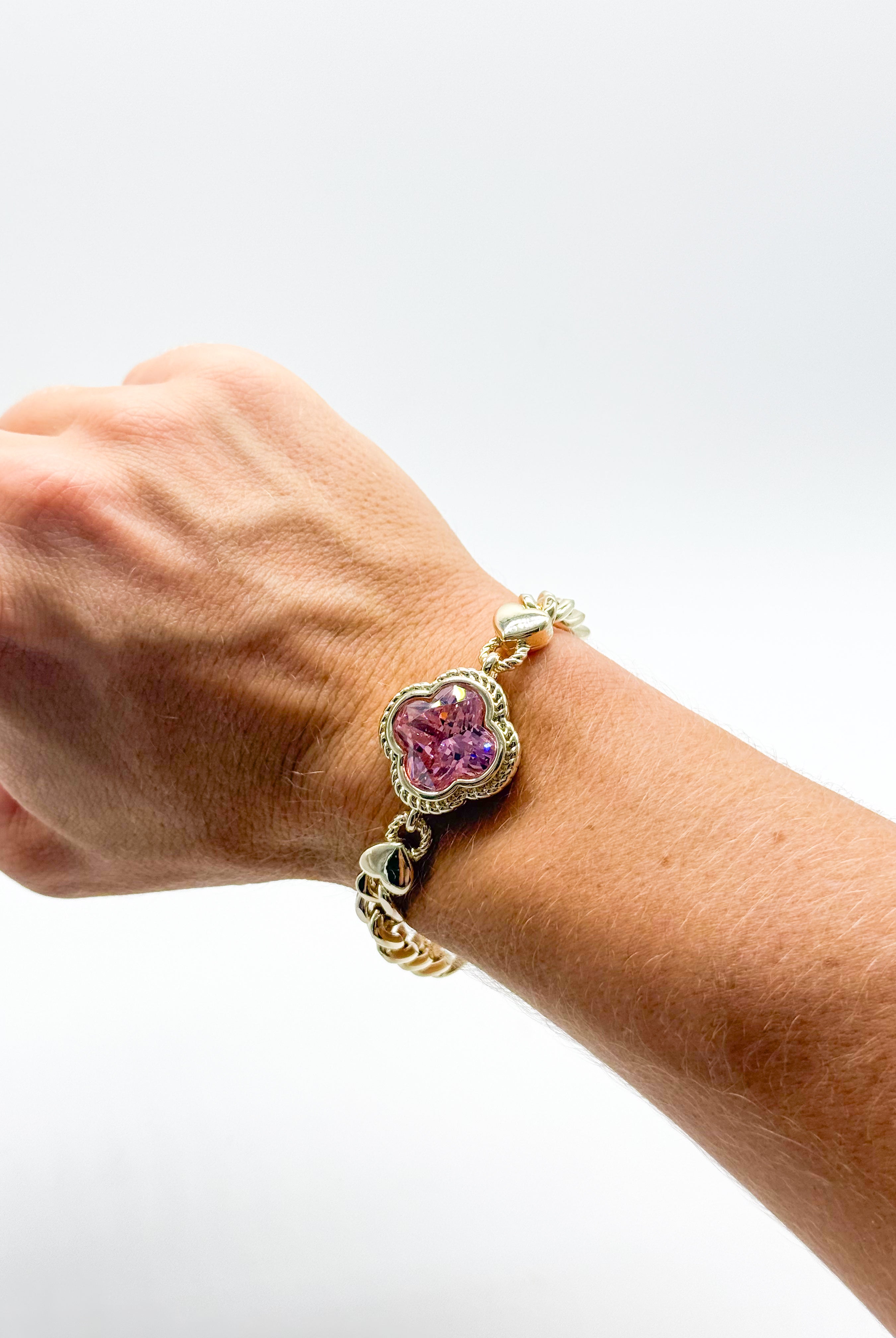 RESTOCK: Rose Clover Bracelet-310 Jewelry-Millenx Accessories, LLC.-Heathered Boho Boutique, Women's Fashion and Accessories in Palmetto, FL