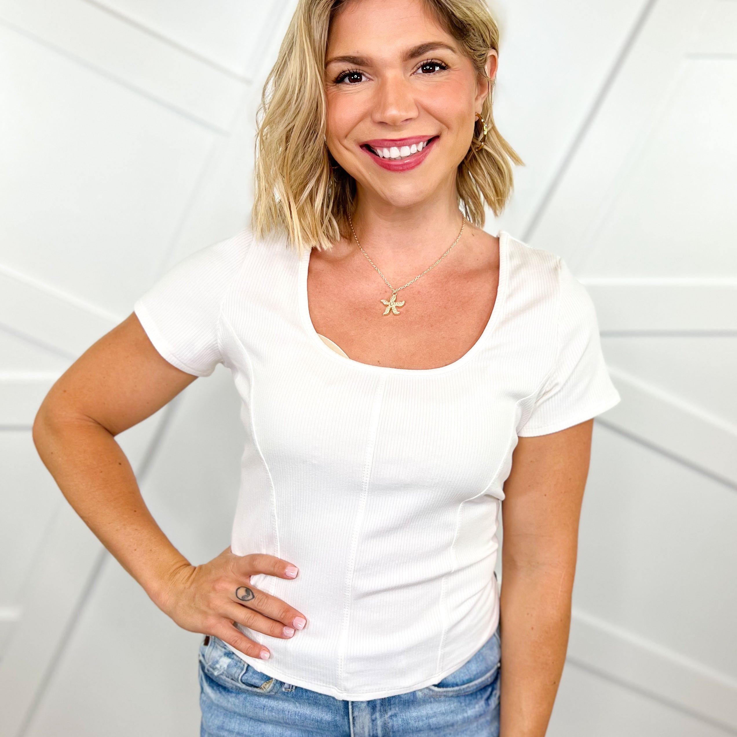 Believe Your Eyes Top-110 SHORT SLEEVE TOP-Charlotte Avery-Heathered Boho Boutique, Women's Fashion and Accessories in Palmetto, FL