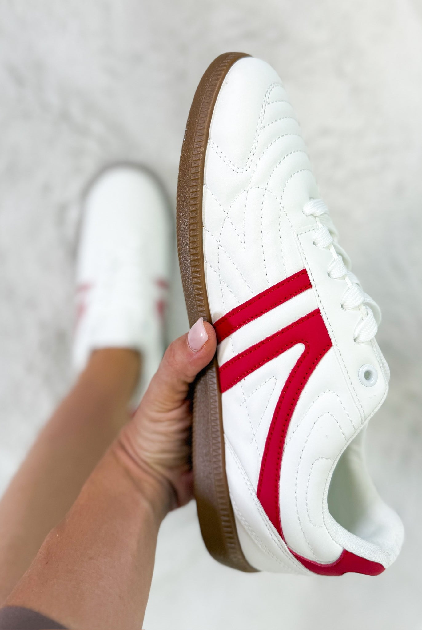 Great Sneakers - Red Combo-350 Shoes-Outwoods-Heathered Boho Boutique, Women's Fashion and Accessories in Palmetto, FL