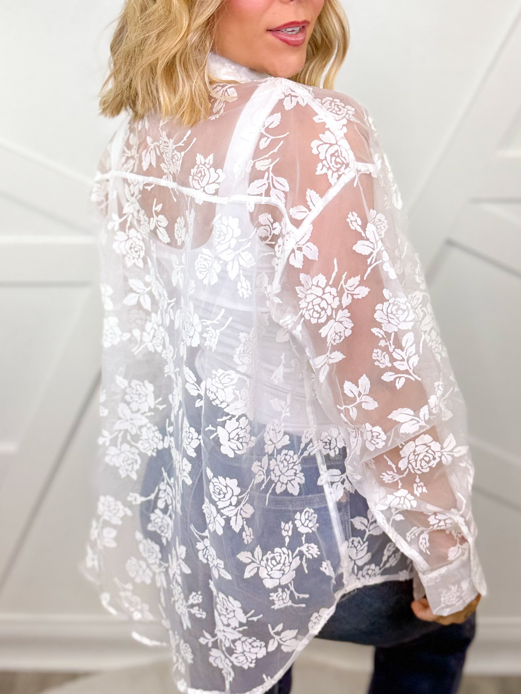 Lucky In Lace Top-120 LONG SLEEVE TOPS-SEW IN LOVE-Heathered Boho Boutique, Women's Fashion and Accessories in Palmetto, FL