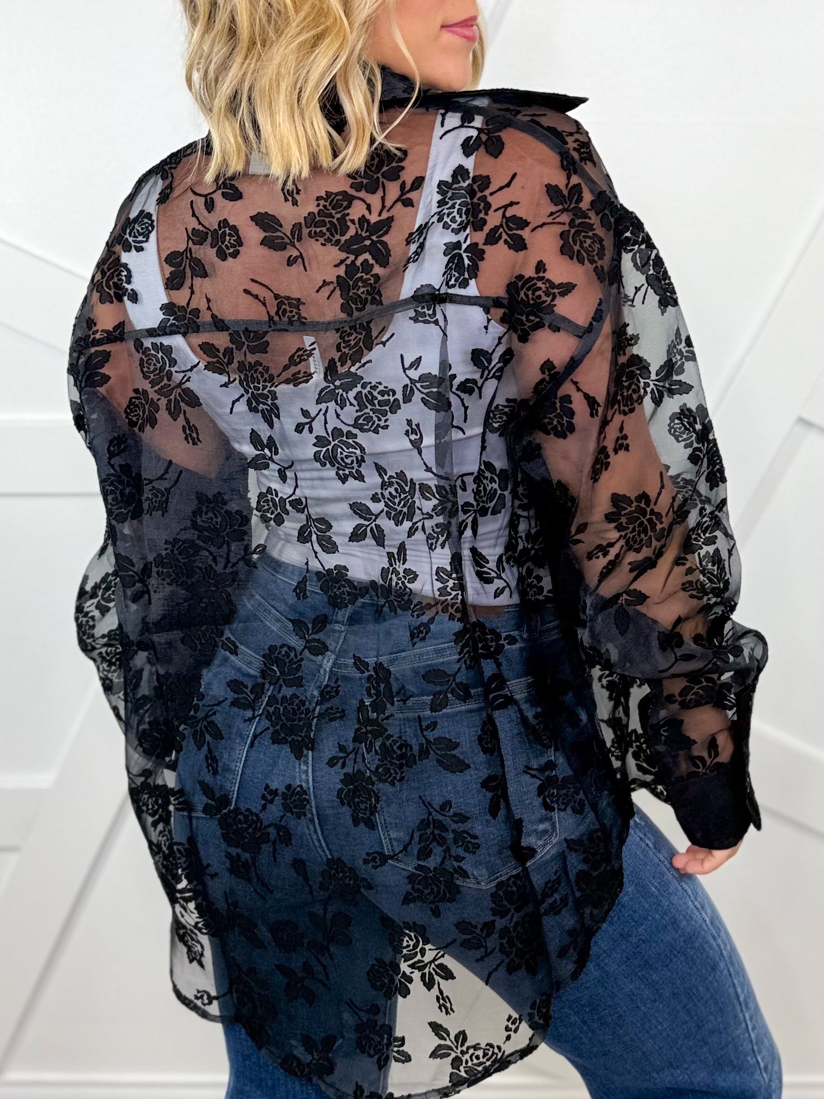 Lucky In Lace Top-120 LONG SLEEVE TOPS-SEW IN LOVE-Heathered Boho Boutique, Women's Fashion and Accessories in Palmetto, FL