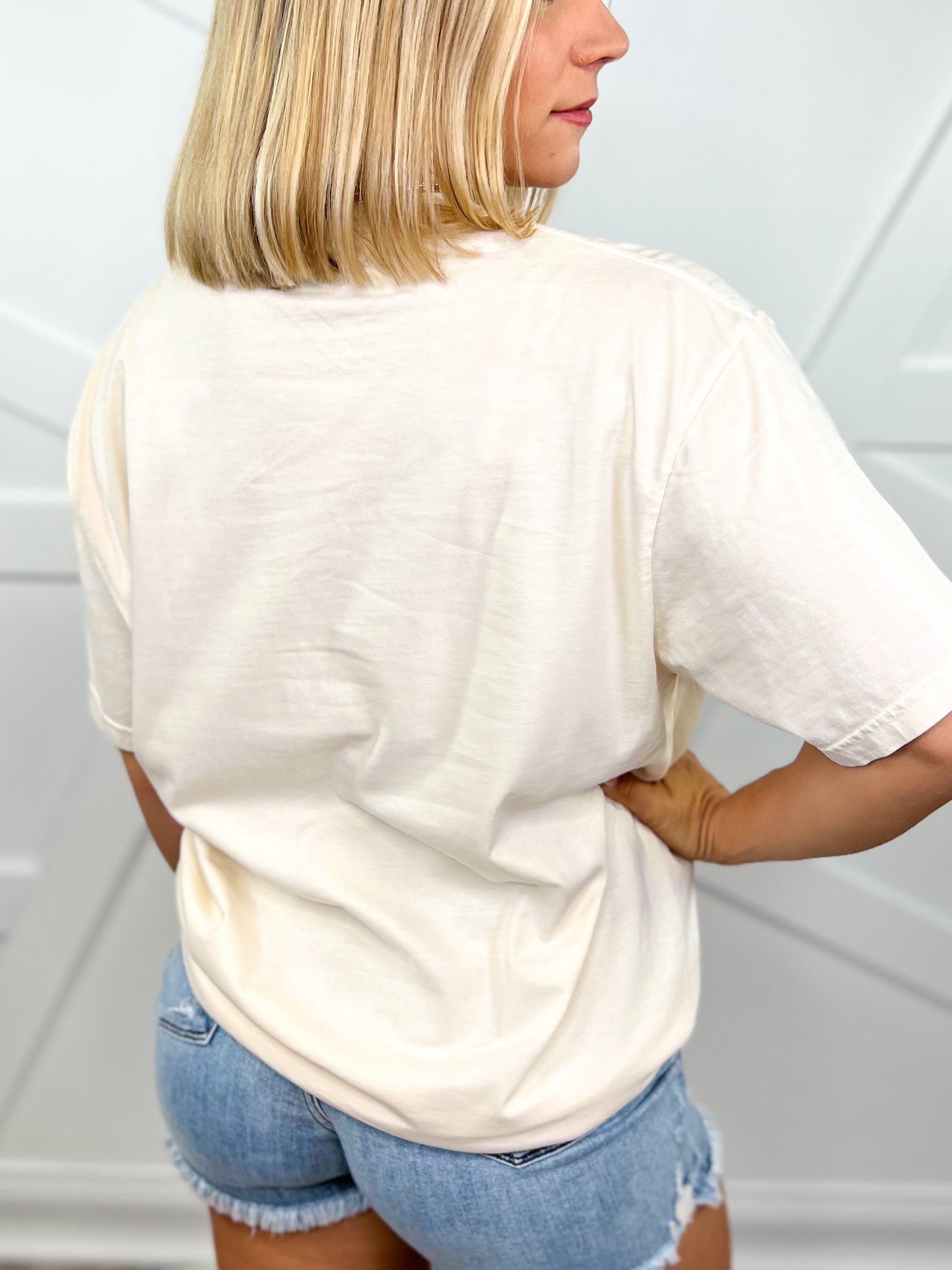 Boho Butterfly Flowers Graphic Tee - Ivory-130 Graphic Tees-Heathered Boho-Heathered Boho Boutique, Women's Fashion and Accessories in Palmetto, FL