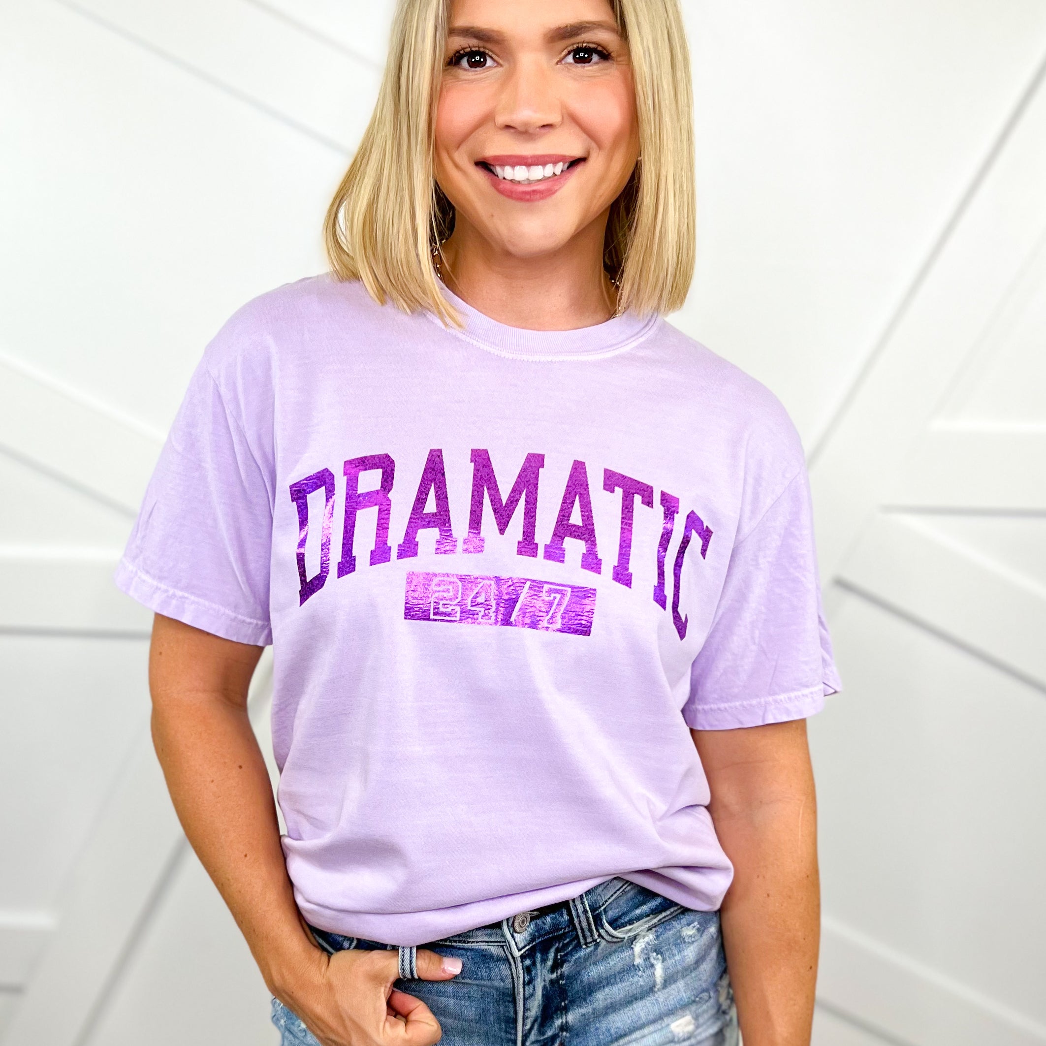 Foil Dramatic 24-7 Graphic Tee-130 Graphic Tees-Heathered Boho-Heathered Boho Boutique, Women's Fashion and Accessories in Palmetto, FL