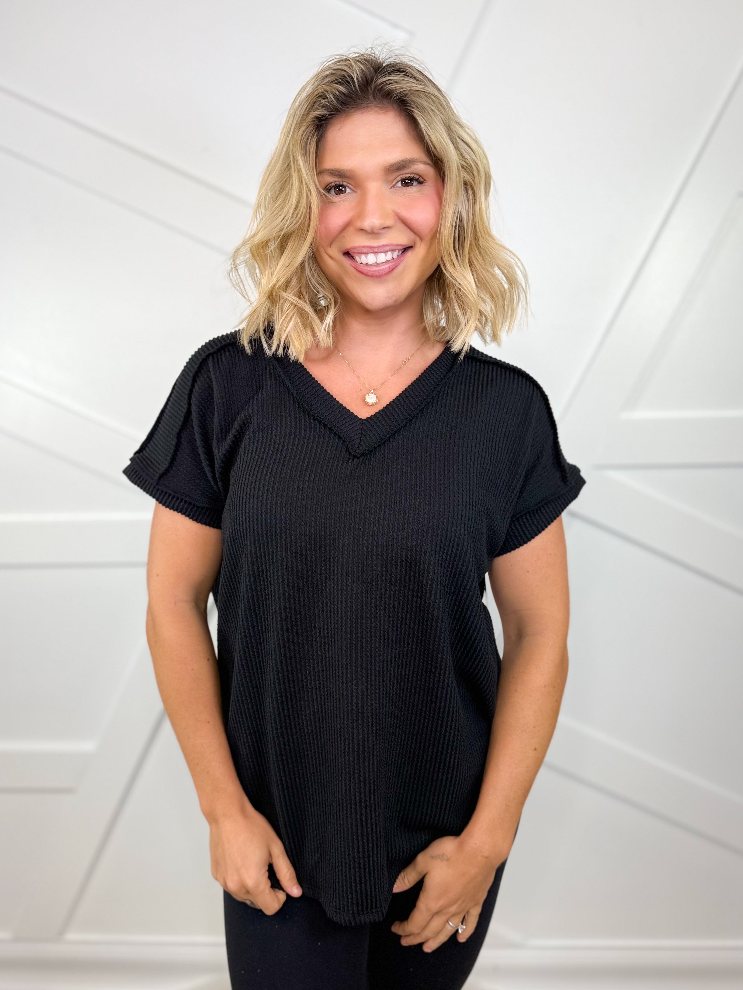 Planning Ahead Top-110 SHORT SLEEVE TOP-Heimish-Heathered Boho Boutique, Women's Fashion and Accessories in Palmetto, FL