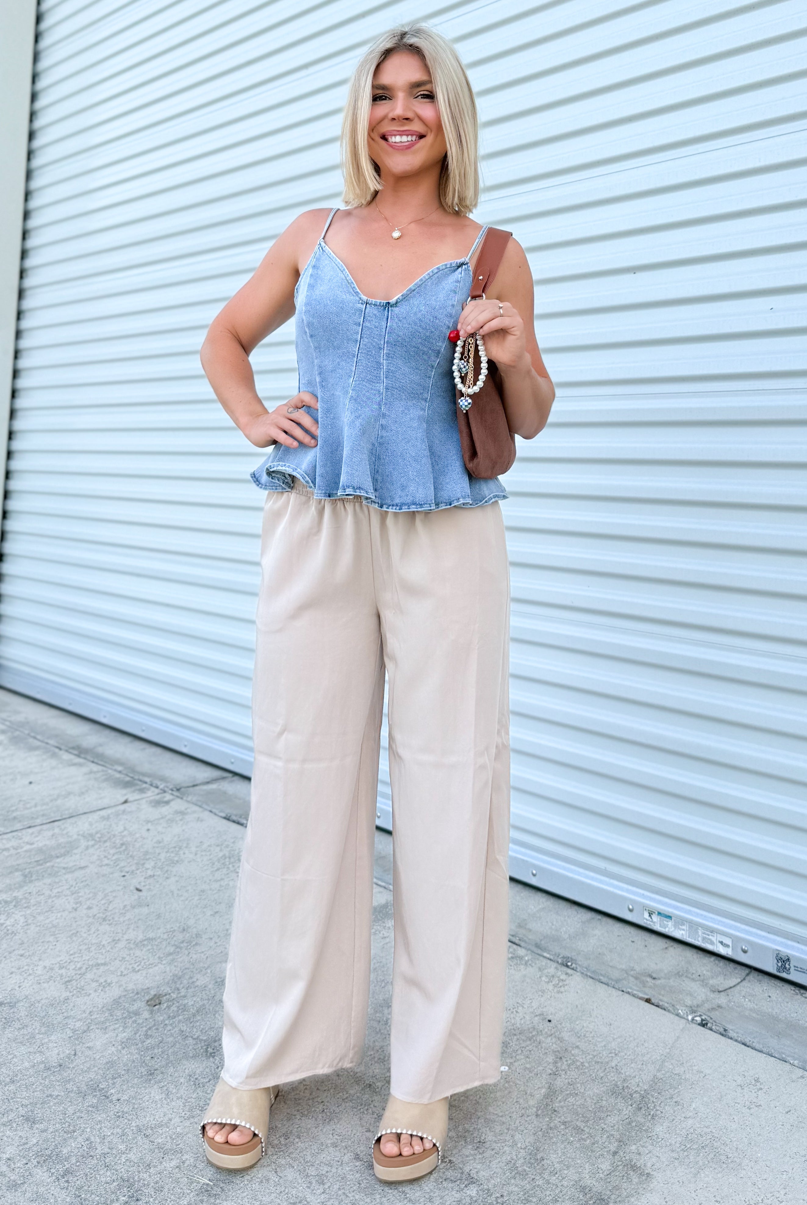 Steady Goes Pants-150 PANTS-White Birch-Heathered Boho Boutique, Women's Fashion and Accessories in Palmetto, FL