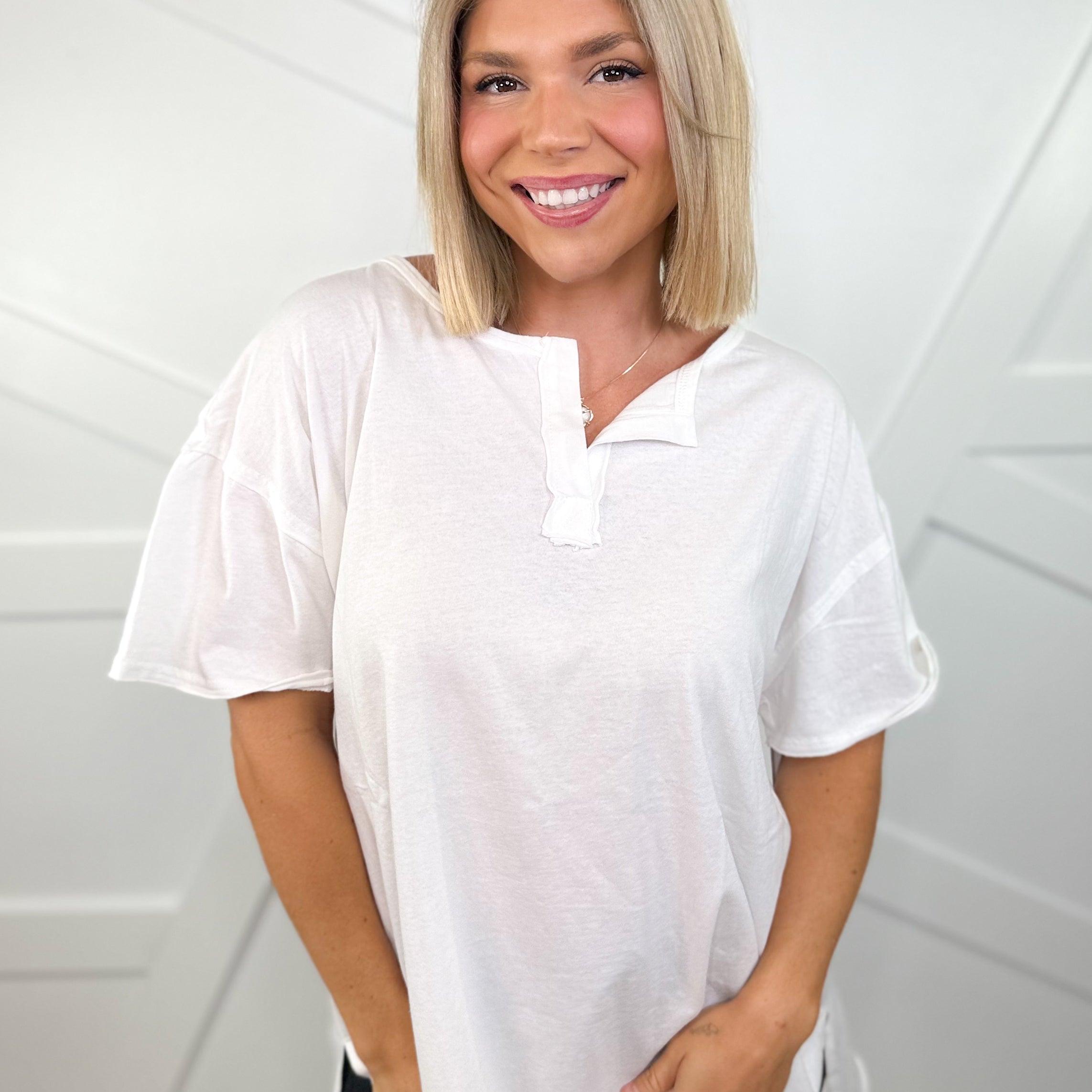 Come Home Top-110 SHORT SLEEVE TOP-White Birch-Heathered Boho Boutique, Women's Fashion and Accessories in Palmetto, FL