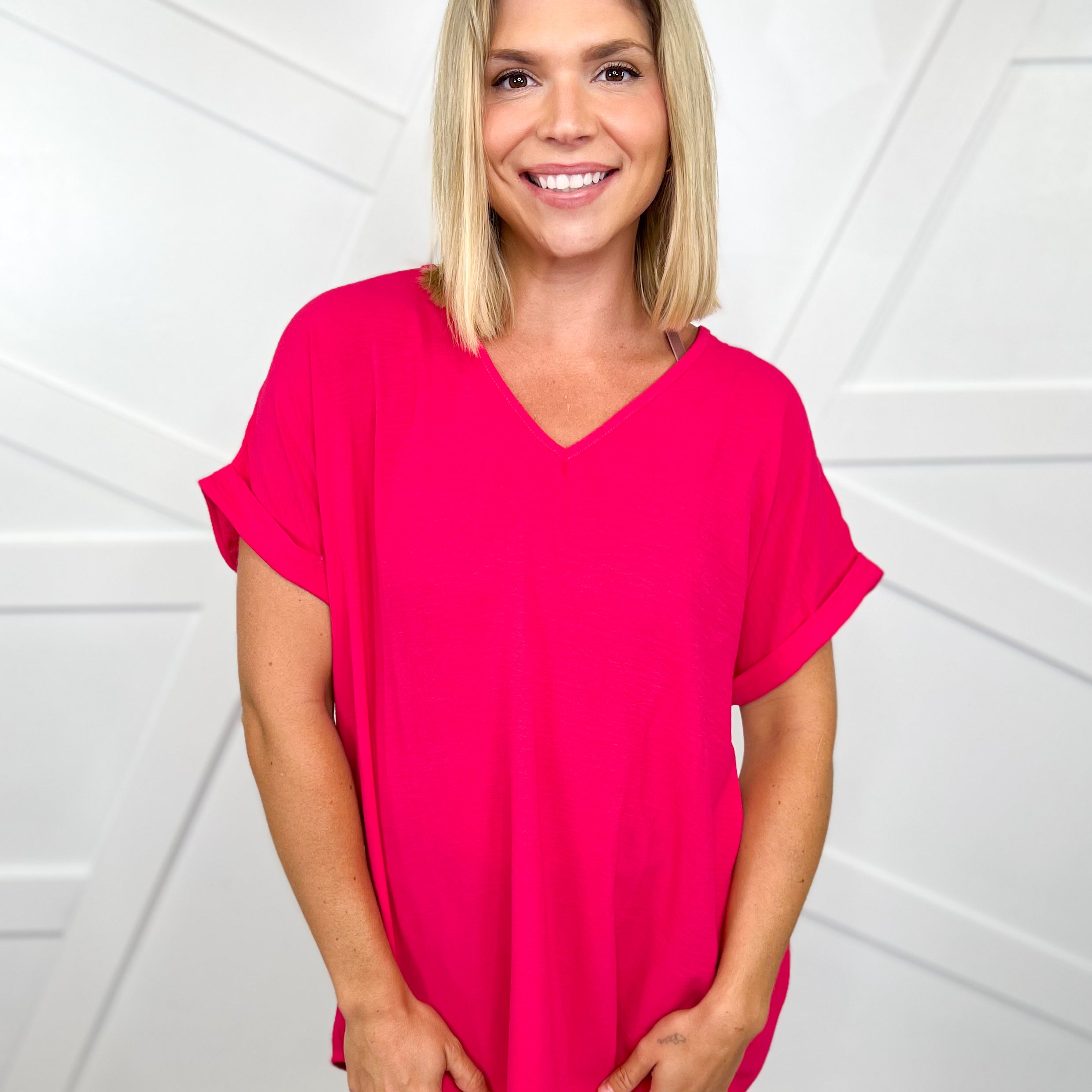 Situational Top-110 SHORT SLEEVE TOP-Heimish-Heathered Boho Boutique, Women's Fashion and Accessories in Palmetto, FL