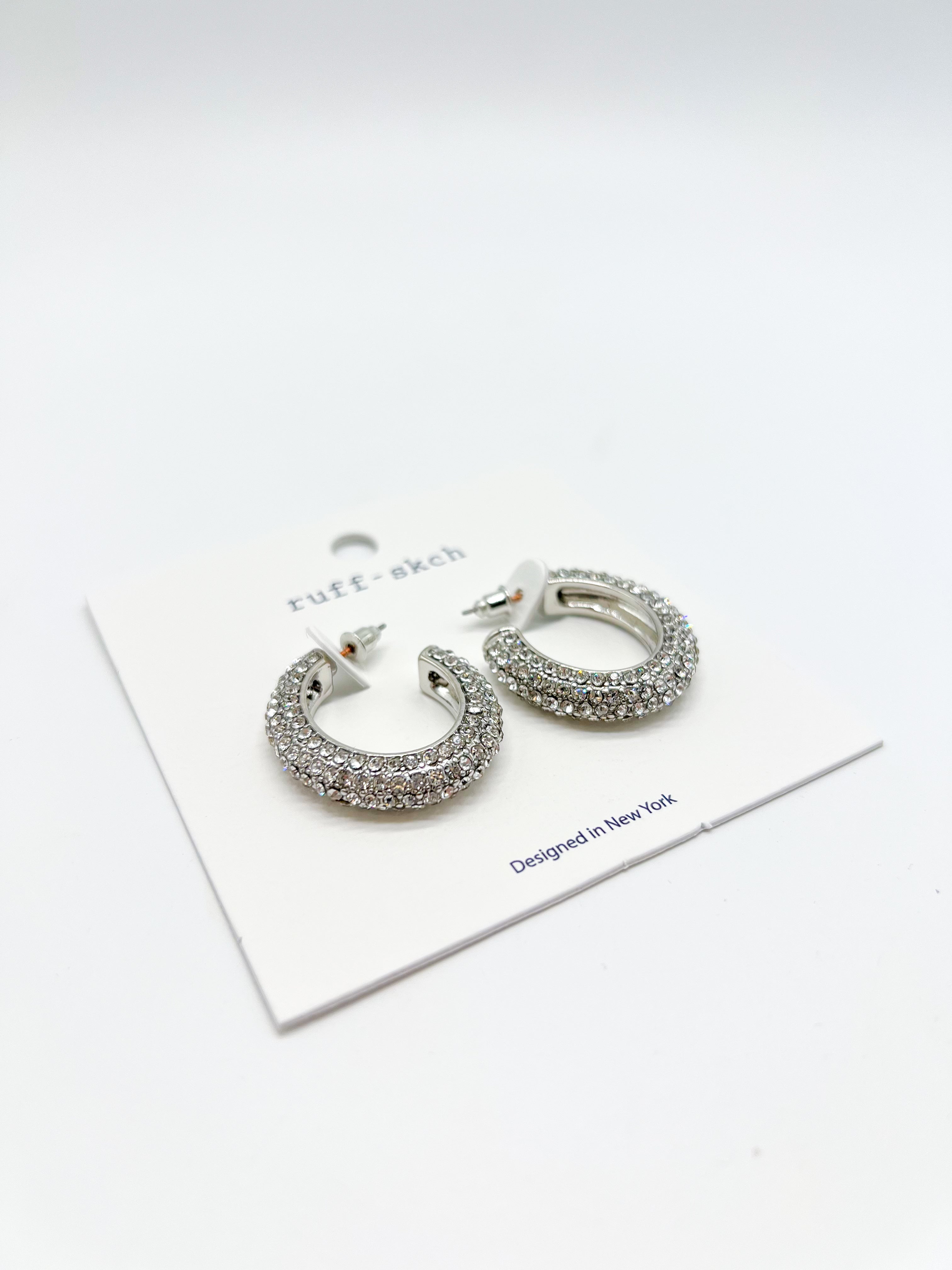 Hooked the Bling Earrings-310 Jewelry-Rough Sketch-Heathered Boho Boutique, Women's Fashion and Accessories in Palmetto, FL
