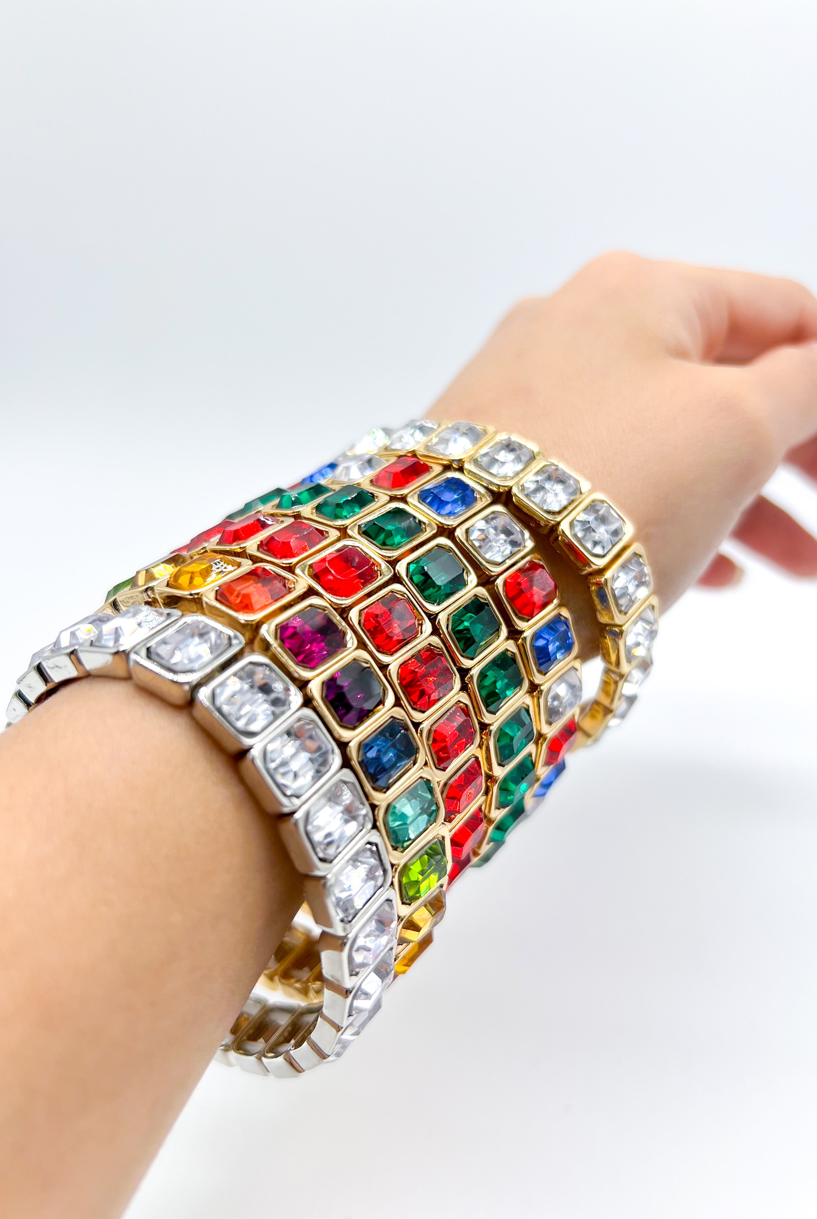 Bring on the Bling Stretch Bracelet-310 Jewelry-Rough Sketch-Heathered Boho Boutique, Women's Fashion and Accessories in Palmetto, FL