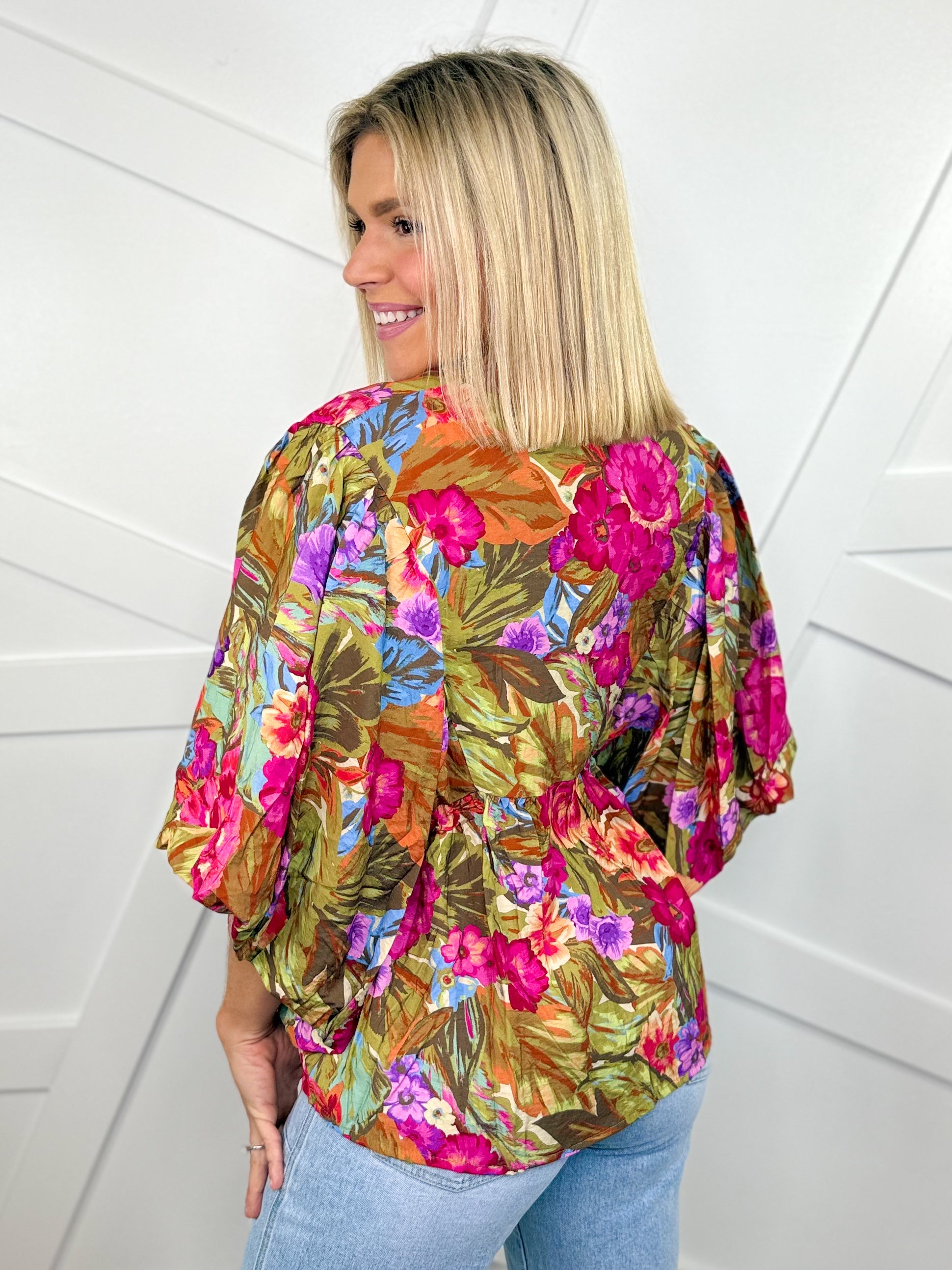 Garden Top-110 SHORT SLEEVE TOP-ODDI-Heathered Boho Boutique, Women's Fashion and Accessories in Palmetto, FL