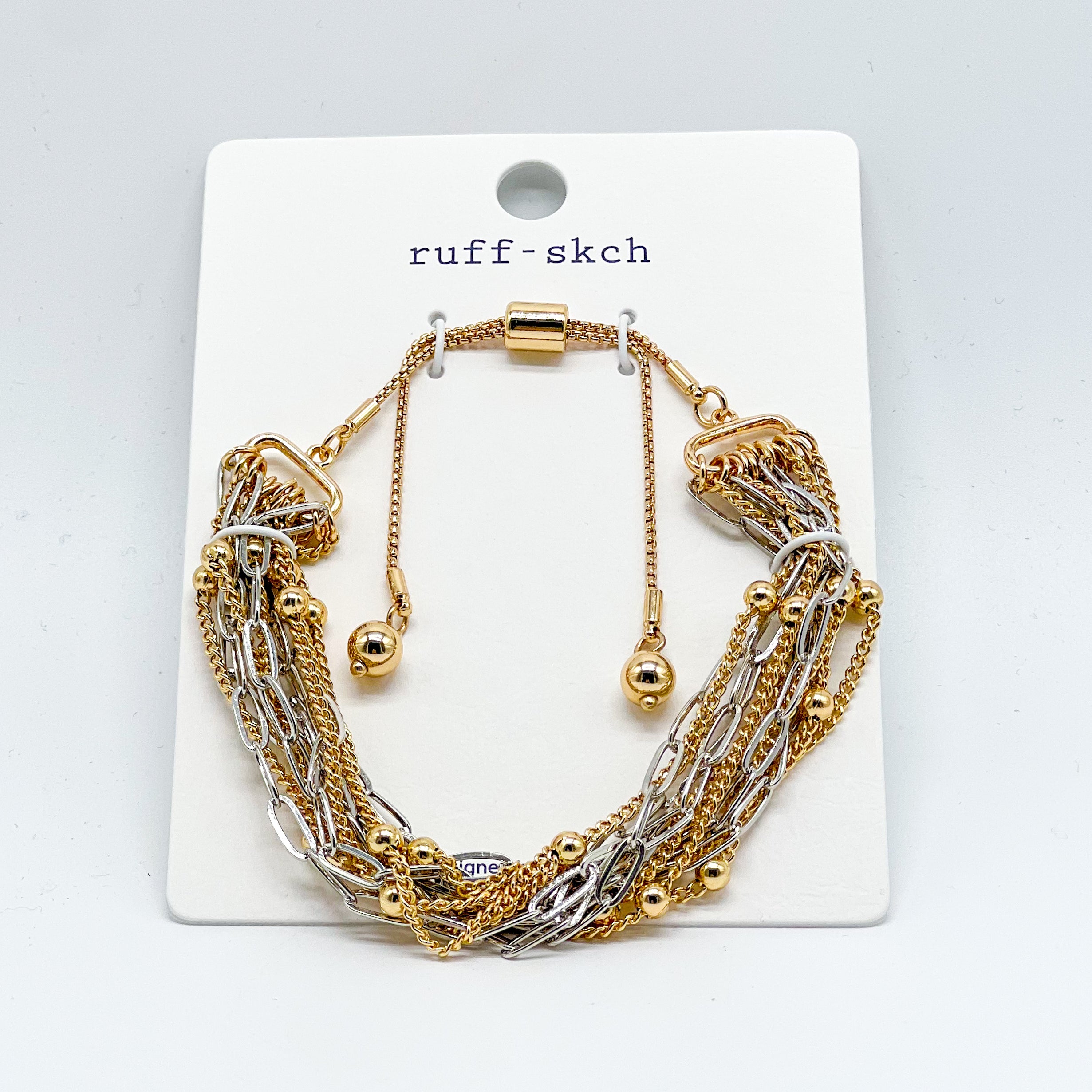 Layering The Chains Bracelet-310 Jewelry-Rough Sketch-Heathered Boho Boutique, Women's Fashion and Accessories in Palmetto, FL