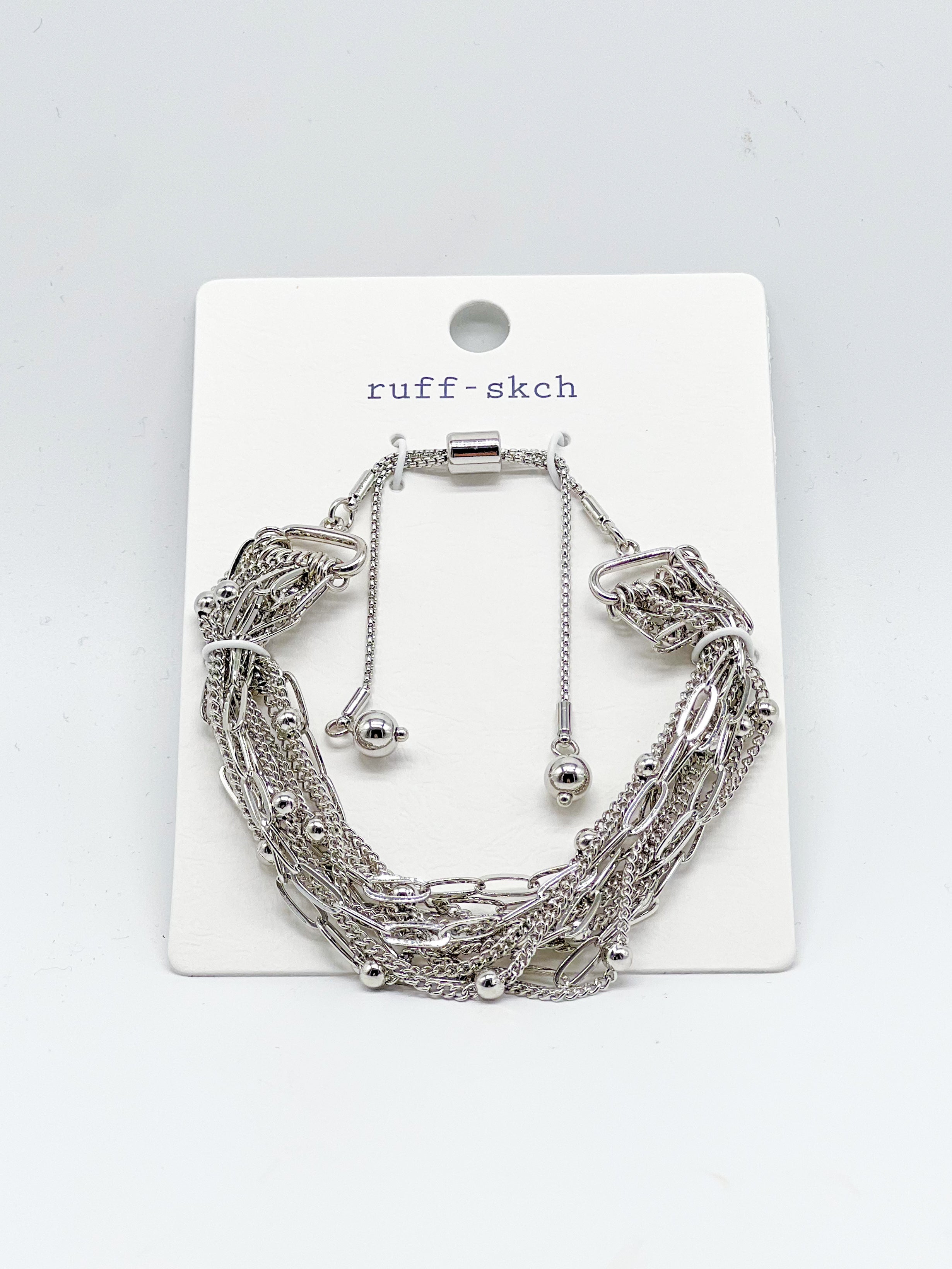 Layering The Chains Bracelet-310 Jewelry-Rough Sketch-Heathered Boho Boutique, Women's Fashion and Accessories in Palmetto, FL