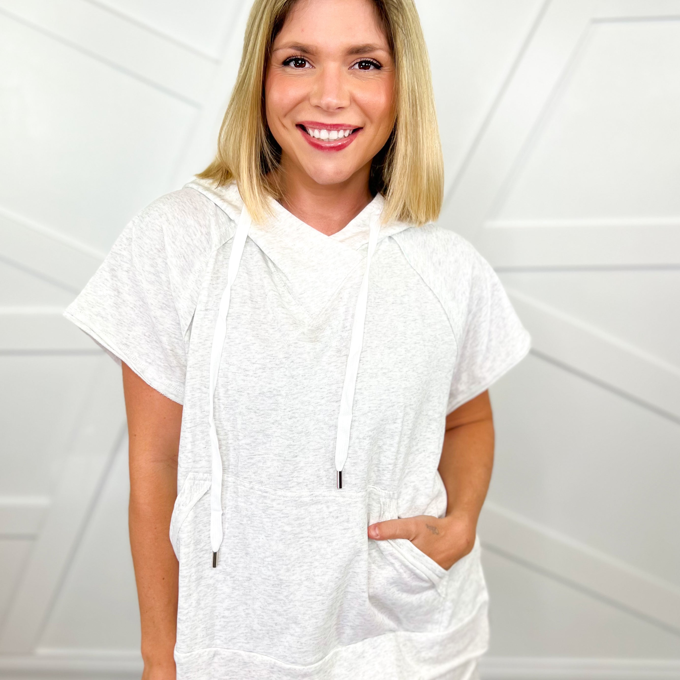 On the Rise Hoodie Top-210 Hoodies-White Birch-Heathered Boho Boutique, Women's Fashion and Accessories in Palmetto, FL