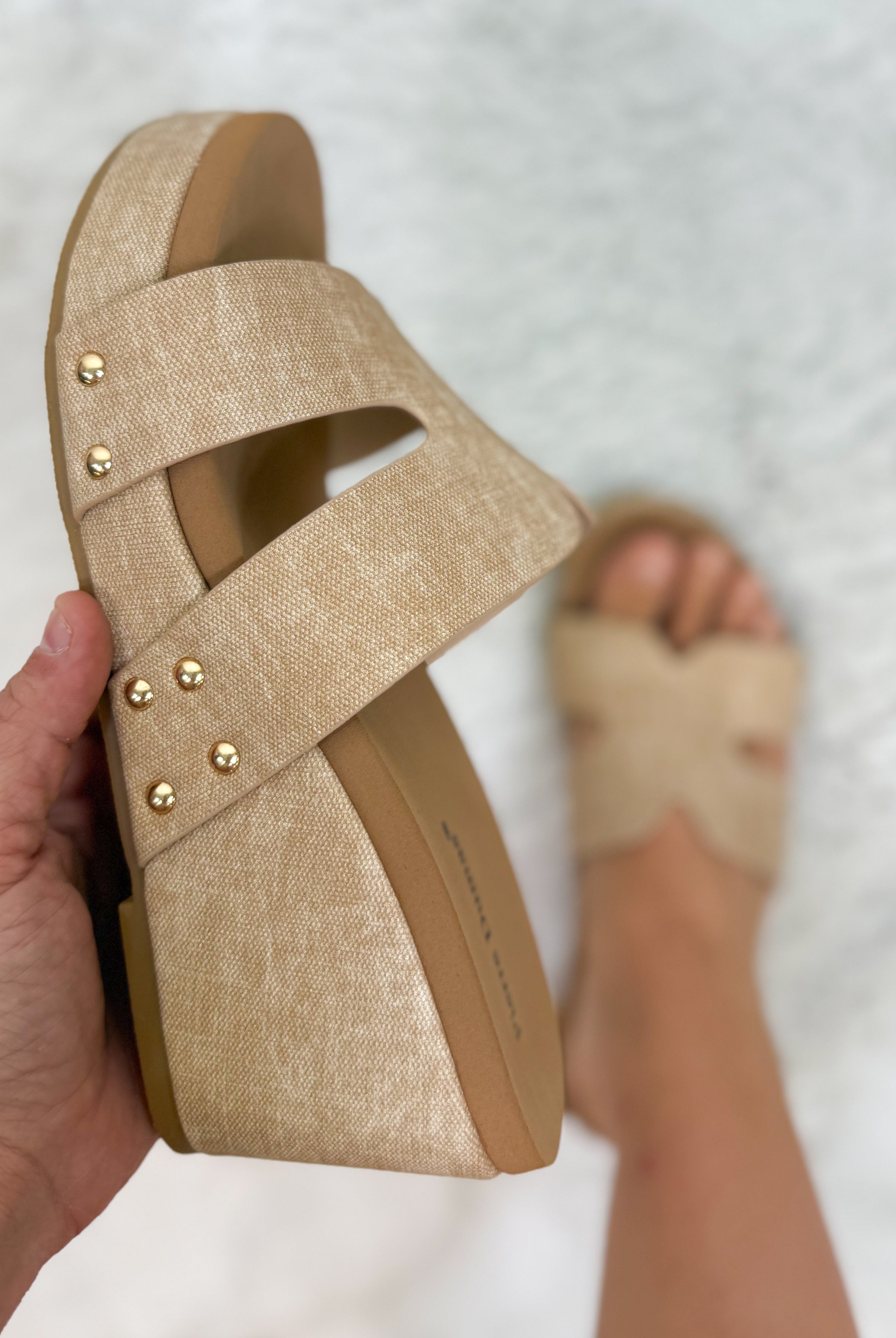 Vivian Wedges - Taupe-350 SHOES-OLEM SHOE-Heathered Boho Boutique, Women's Fashion and Accessories in Palmetto, FL