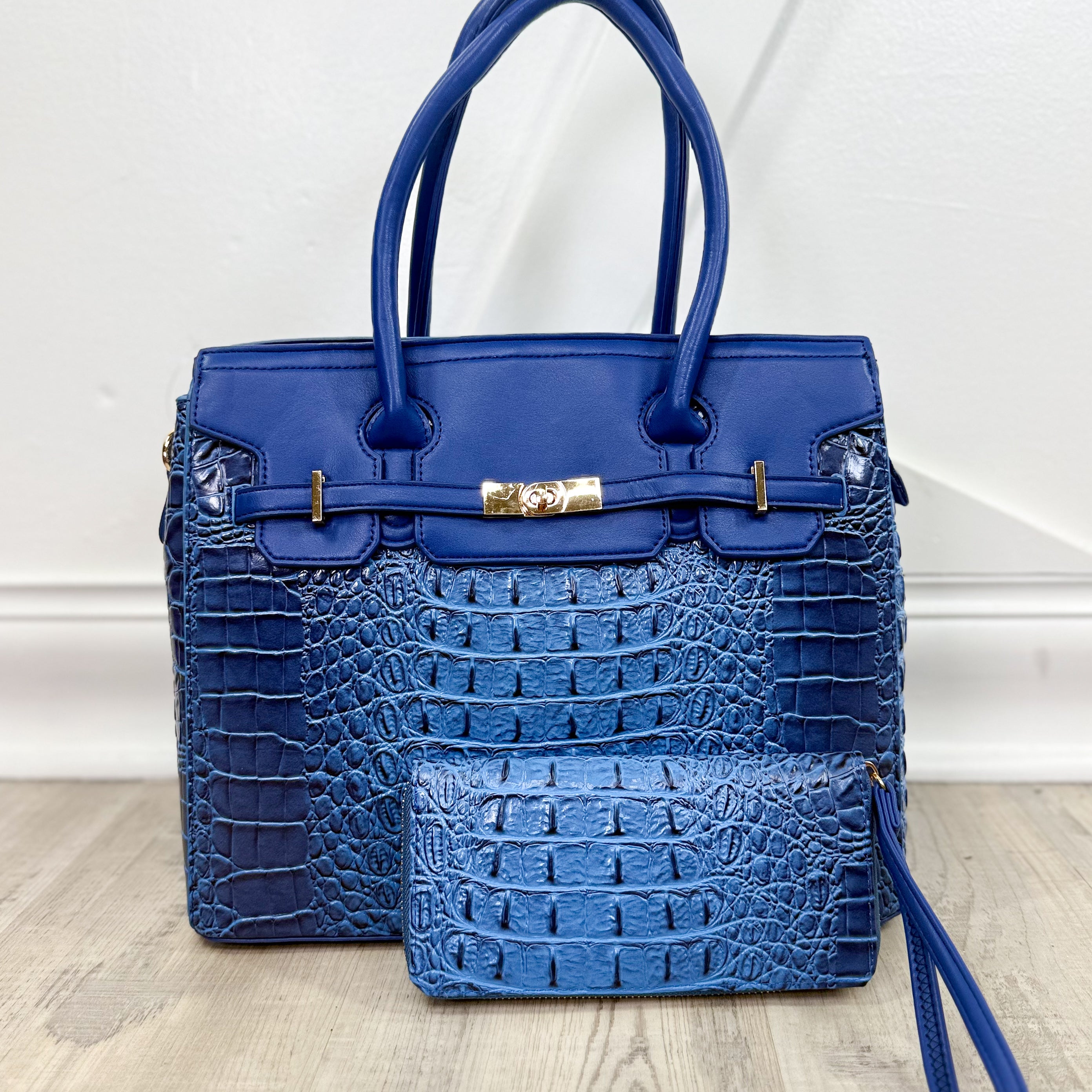 Later Gator Handbag with Wallet-320 Bags-Tops Handbags-Heathered Boho Boutique, Women's Fashion and Accessories in Palmetto, FL