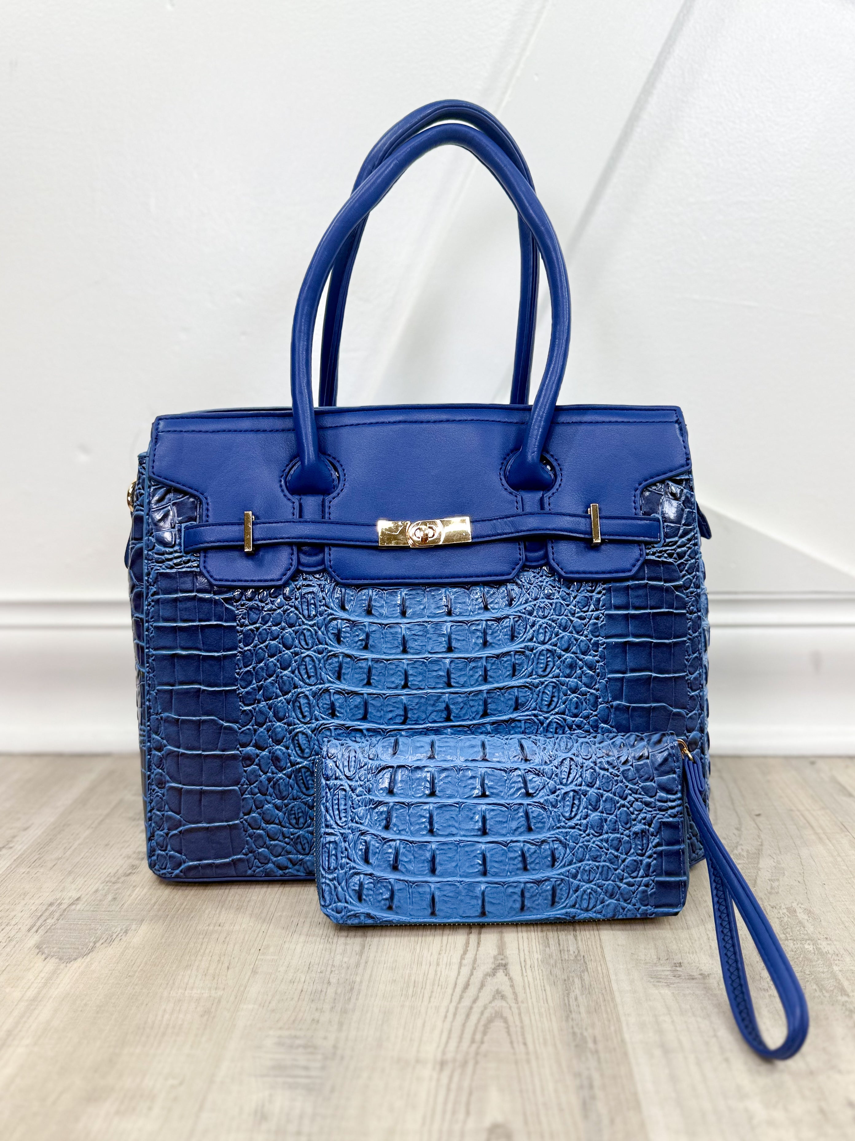 Later Gator Handbag with Wallet-320 Bags-Tops Handbags-Heathered Boho Boutique, Women's Fashion and Accessories in Palmetto, FL