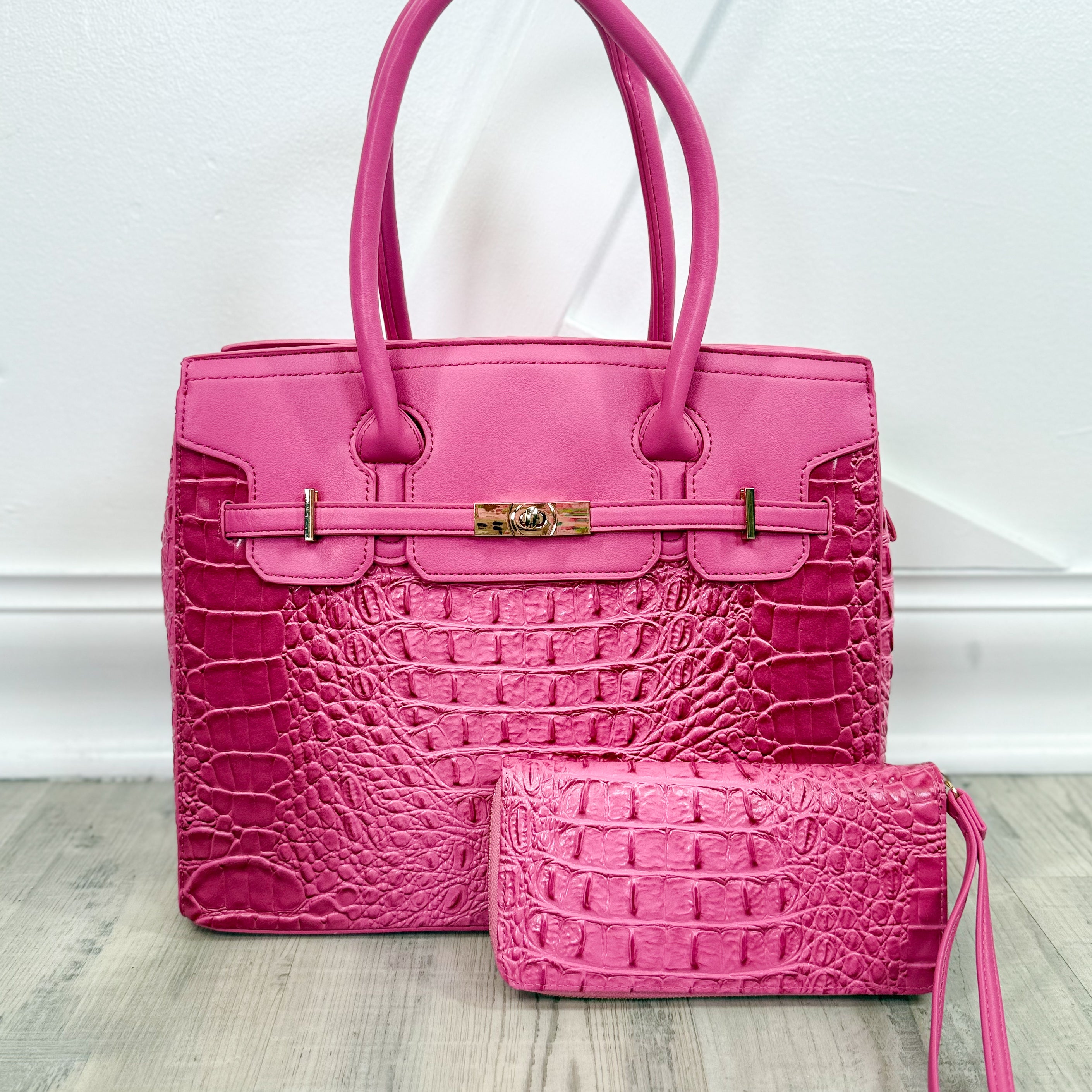 Later Gator Handbag with Wallet-320 Bags-Tops Handbags-Heathered Boho Boutique, Women's Fashion and Accessories in Palmetto, FL