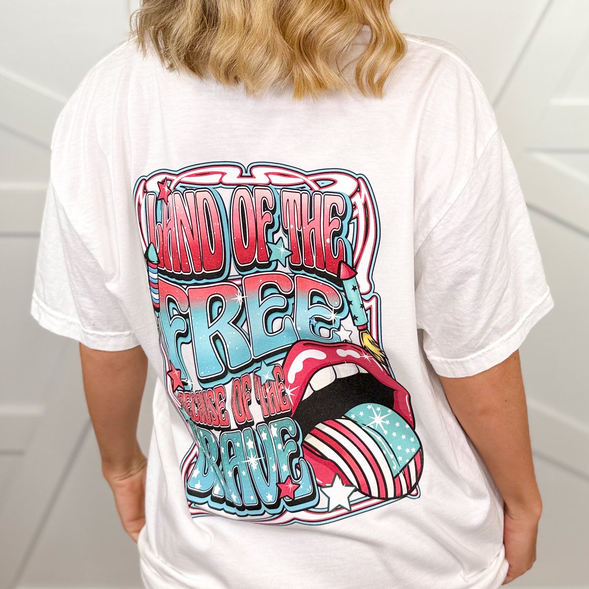 Rock N Roll USA Graphic Tee-130 Graphic Tees-Heathered Boho-Heathered Boho Boutique, Women's Fashion and Accessories in Palmetto, FL