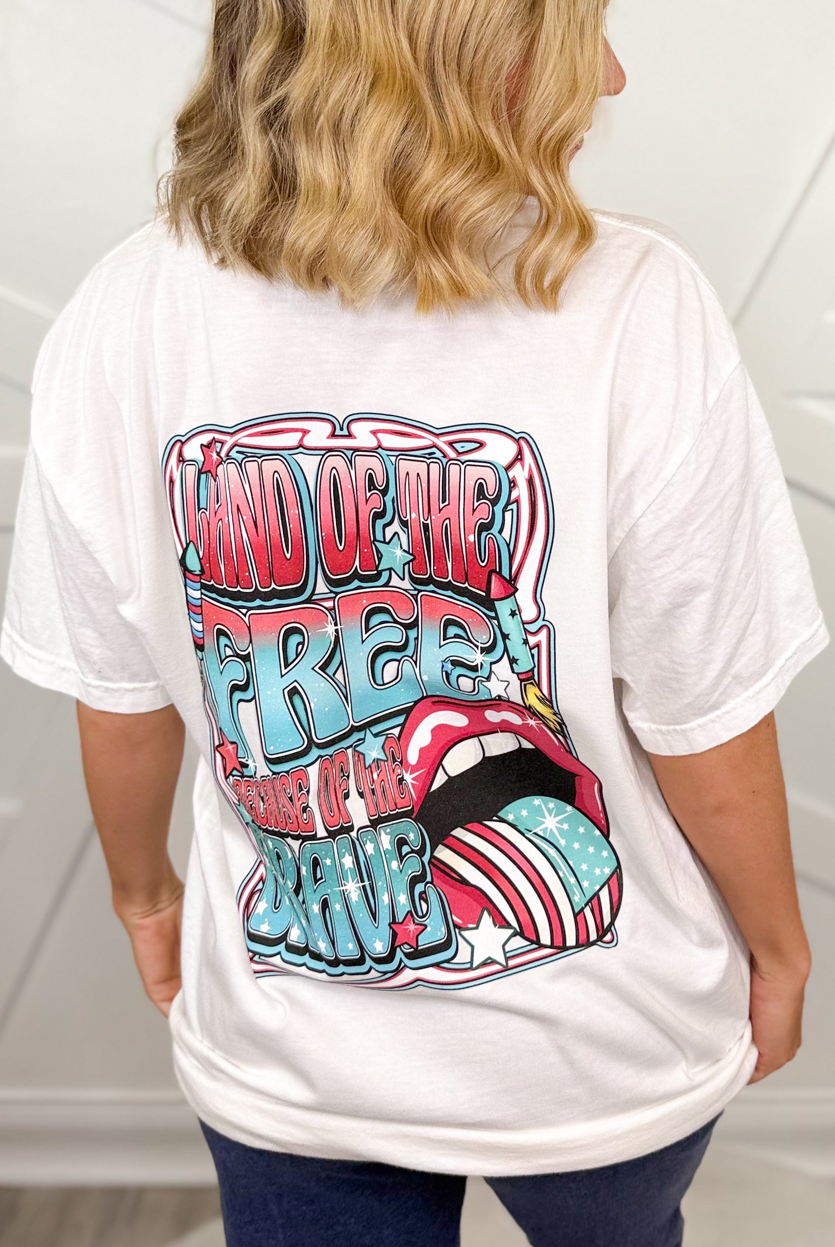 Rock N Roll USA Graphic Tee-130 Graphic Tees-Heathered Boho-Heathered Boho Boutique, Women's Fashion and Accessories in Palmetto, FL