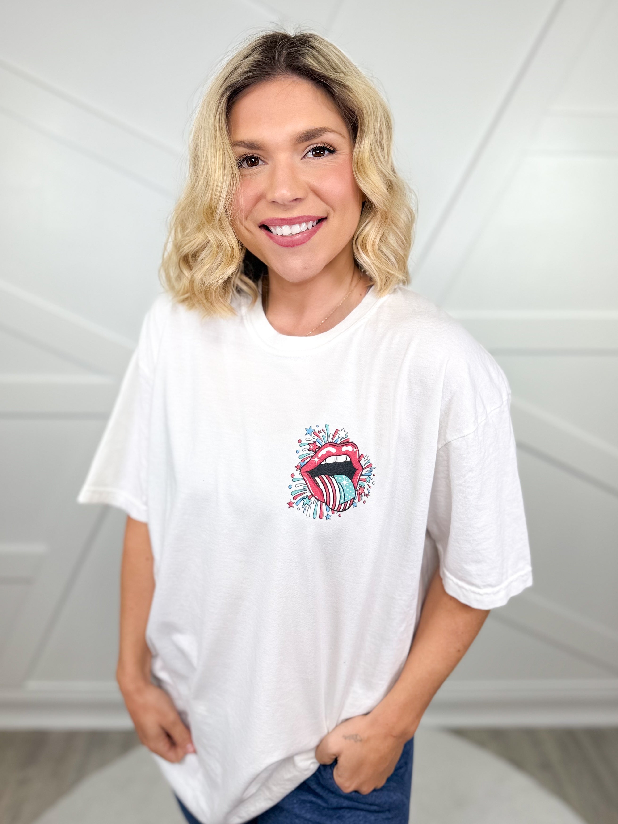 Rock N Roll USA Graphic Tee-130 Graphic Tees-Heathered Boho-Heathered Boho Boutique, Women's Fashion and Accessories in Palmetto, FL