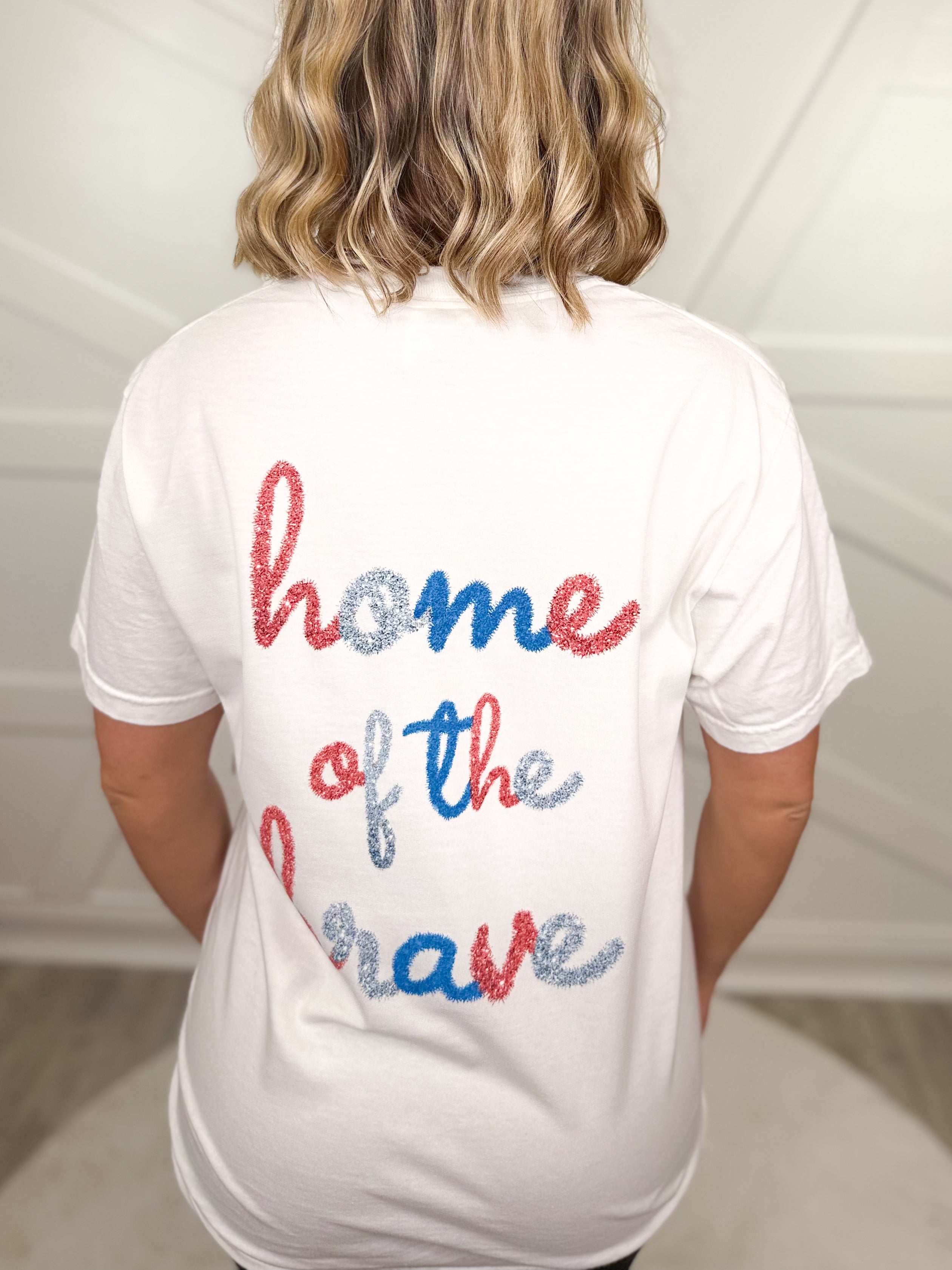 Land Of The Free Graphic Tee-130 Graphic Tees-Heathered Boho-Heathered Boho Boutique, Women's Fashion and Accessories in Palmetto, FL