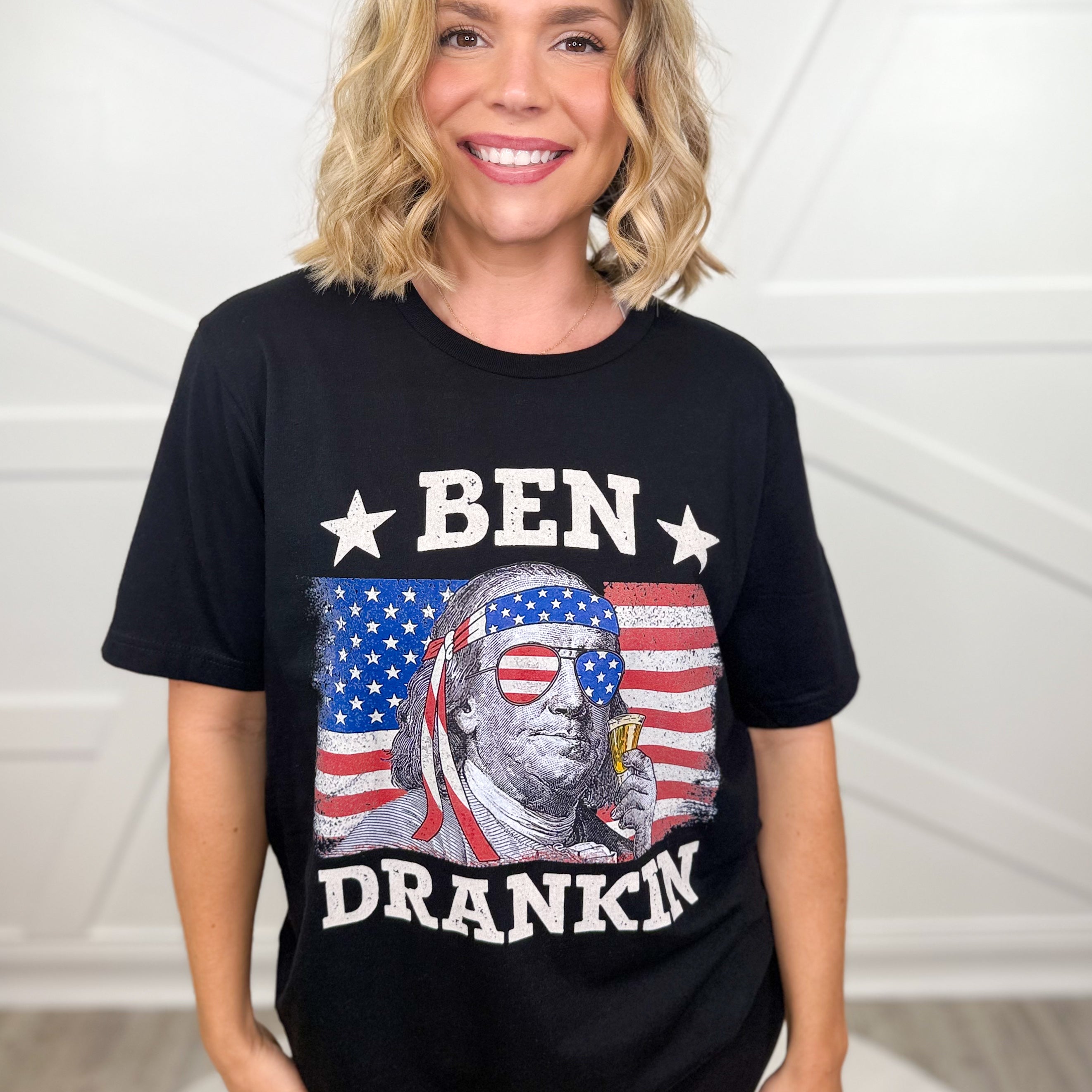 Ben Drankin' Graphic Tee-130 Graphic Tees-Heathered Boho-Heathered Boho Boutique, Women's Fashion and Accessories in Palmetto, FL