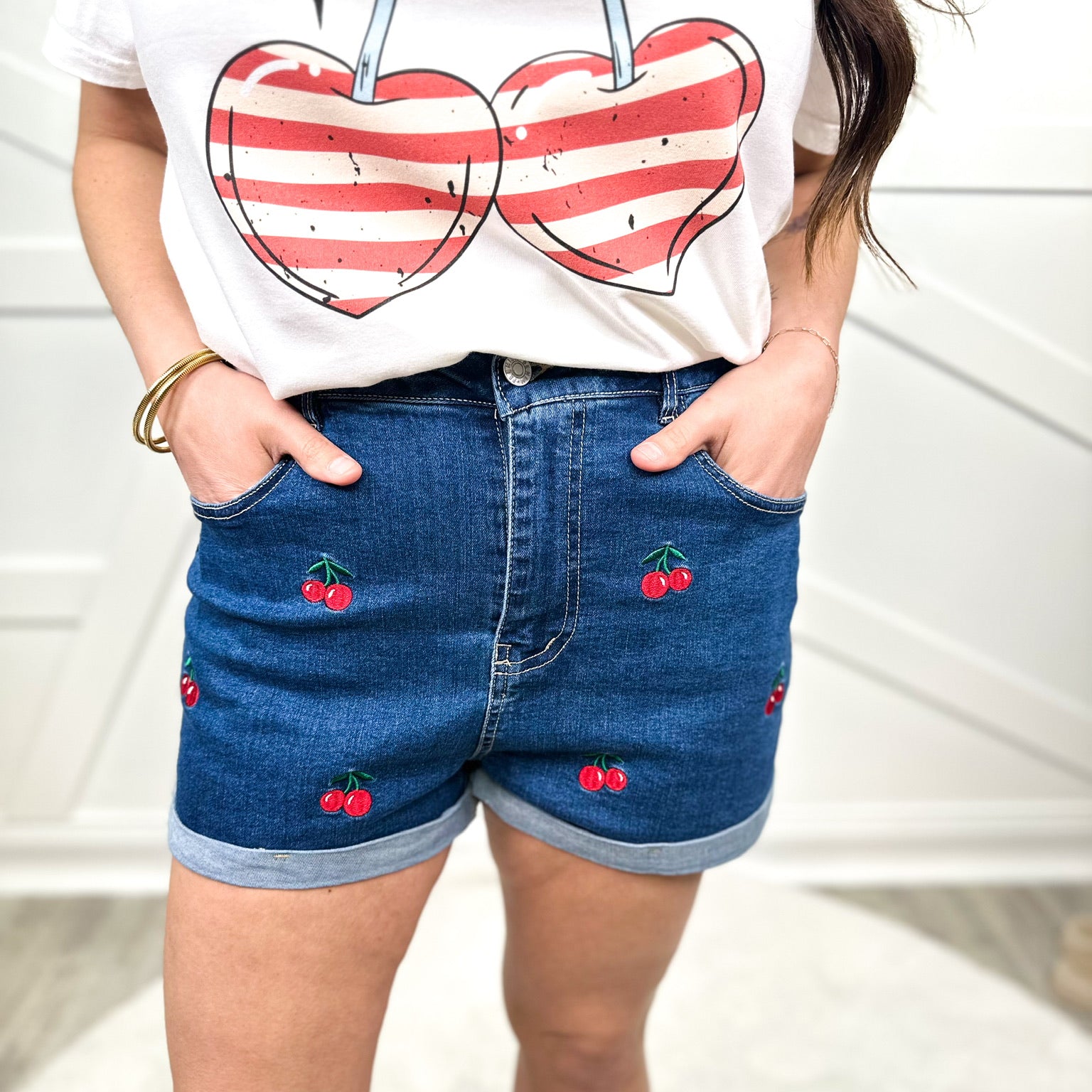 Sweet Like Cherry Shorts-160 shorts-Love Tree-Heathered Boho Boutique, Women's Fashion and Accessories in Palmetto, FL