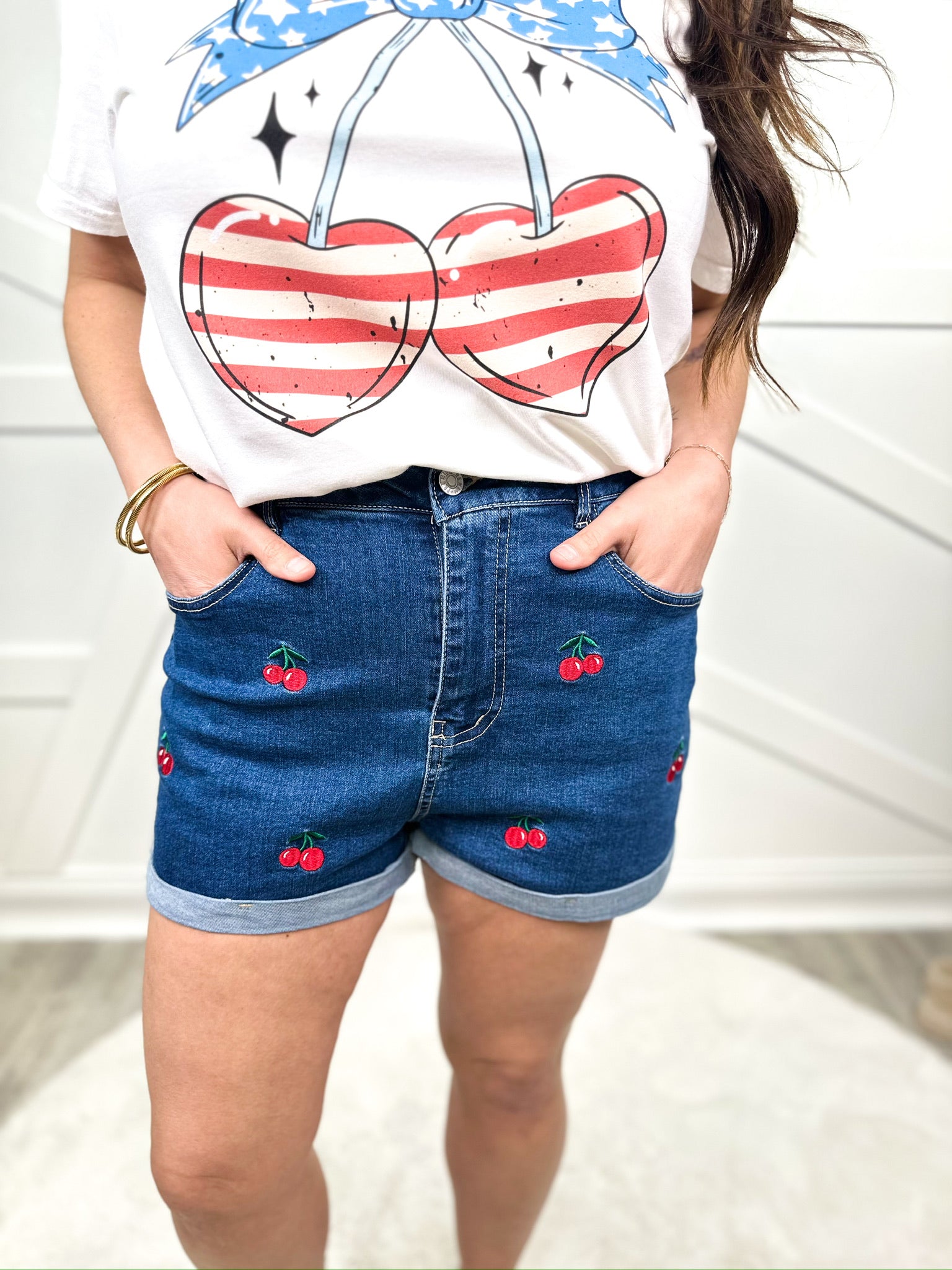 Sweet Like Cherry Shorts-160 shorts-Love Tree-Heathered Boho Boutique, Women's Fashion and Accessories in Palmetto, FL