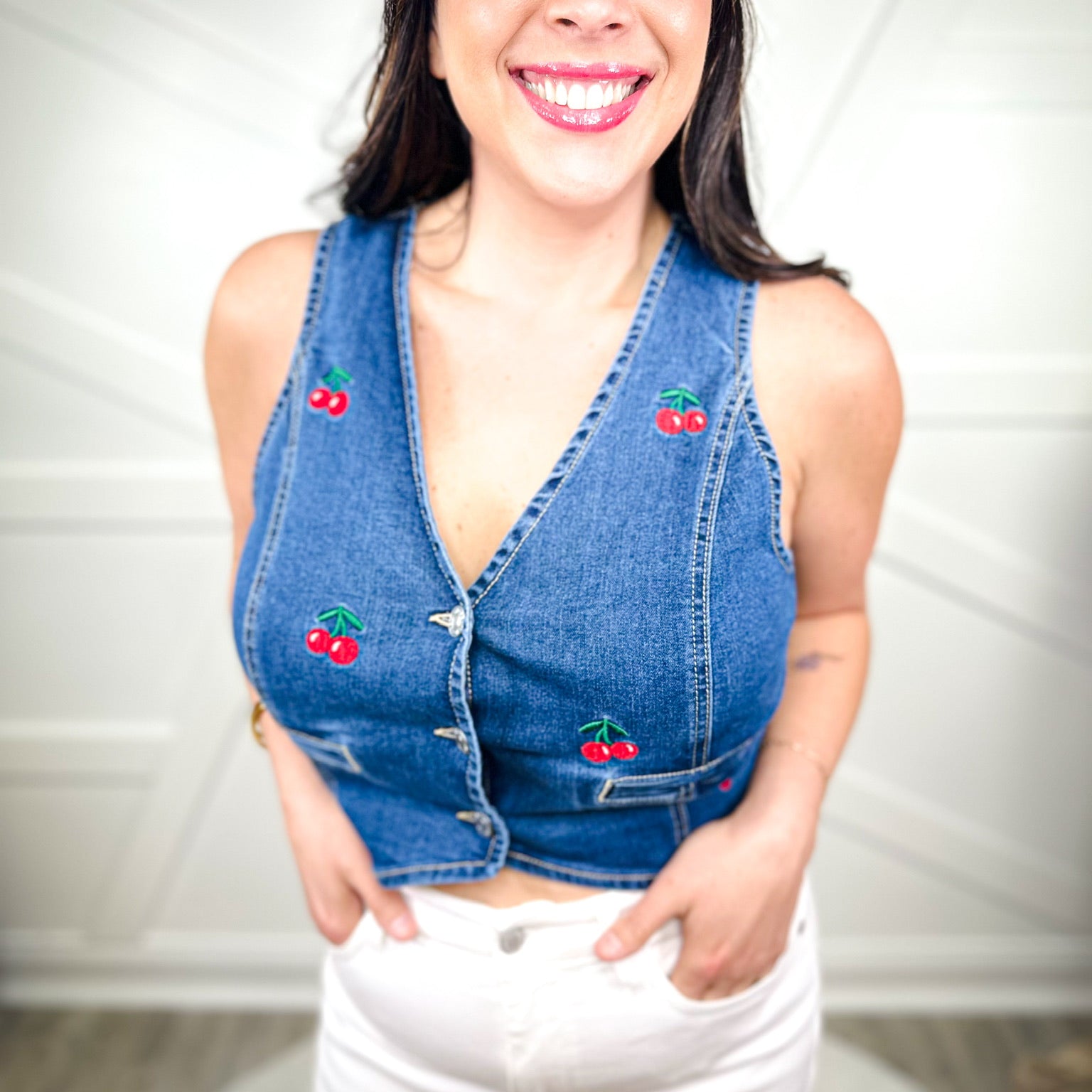 Sweet Like Cherry Vest-100 TANK/CROP TOPS-Love Tree-Heathered Boho Boutique, Women's Fashion and Accessories in Palmetto, FL