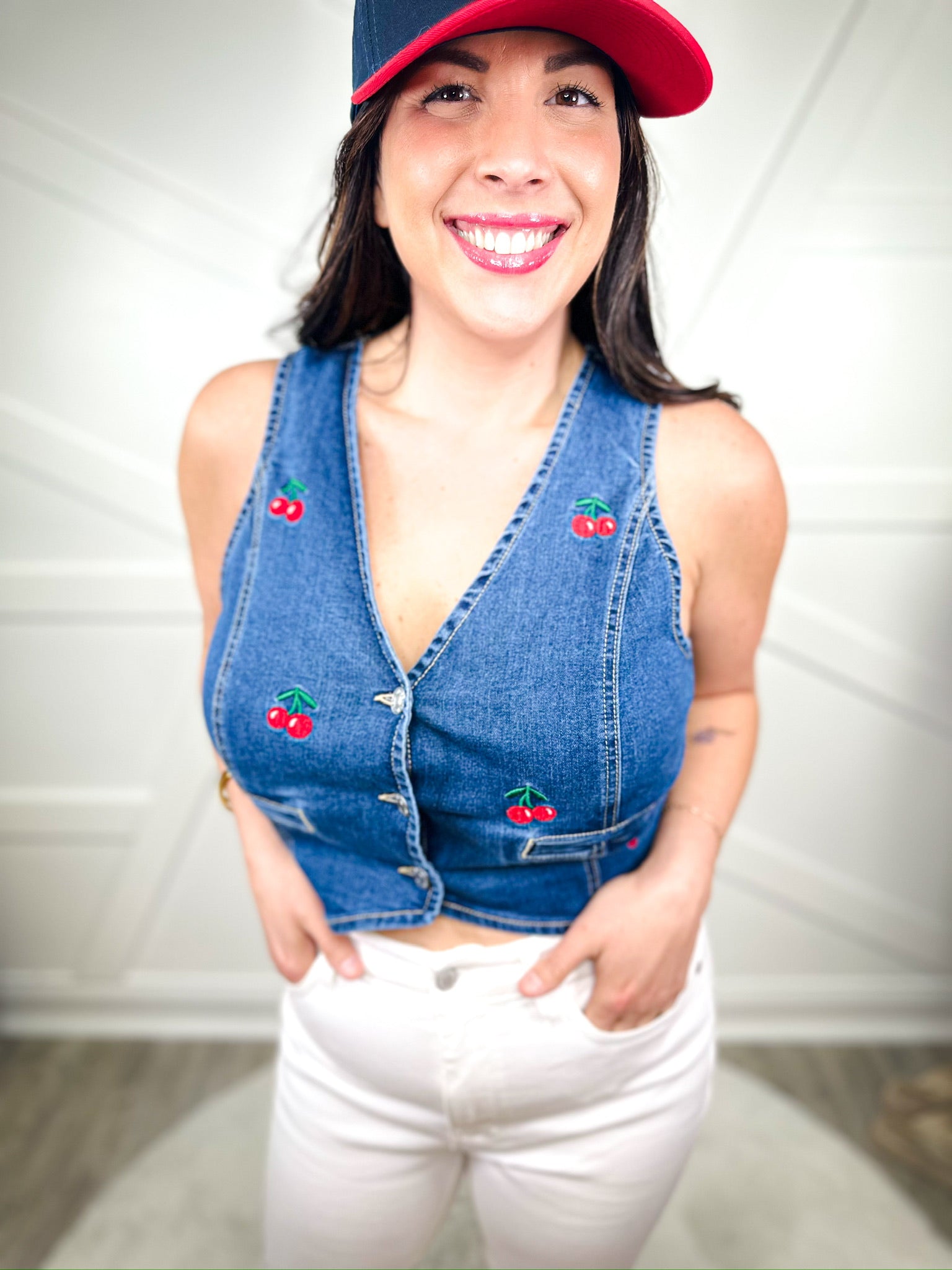 Sweet Like Cherry Vest-100 TANK/CROP TOPS-Love Tree-Heathered Boho Boutique, Women's Fashion and Accessories in Palmetto, FL
