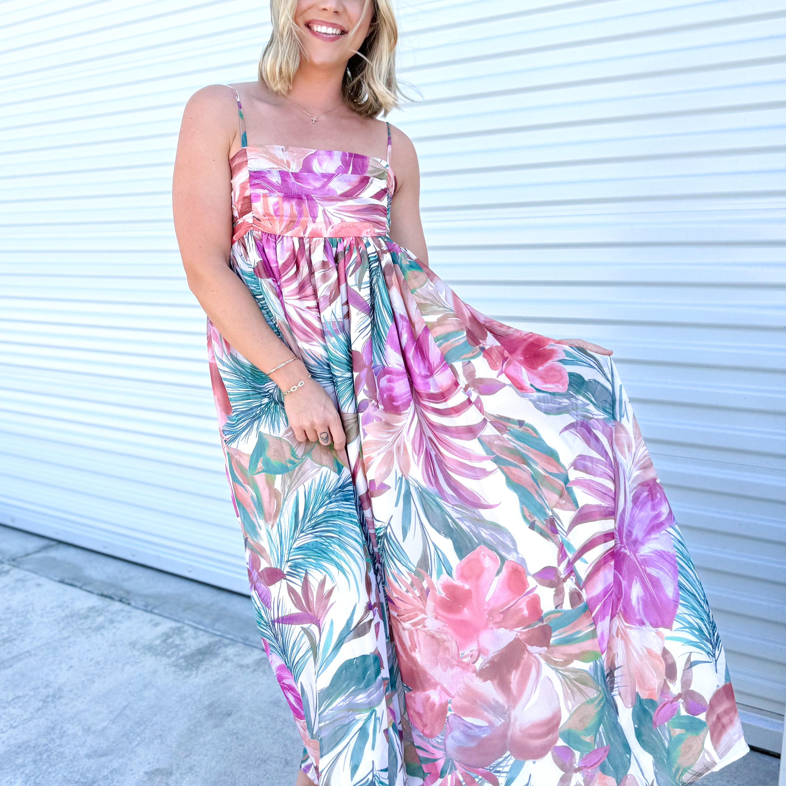 Restock: Fanciful Feelings Dress (Reg & Curvy)-230 DRESSES/JUMPSUITS/ROMPERS-WHITE BIRCH-Heathered Boho Boutique, Women's Fashion and Accessories in Palmetto, FL