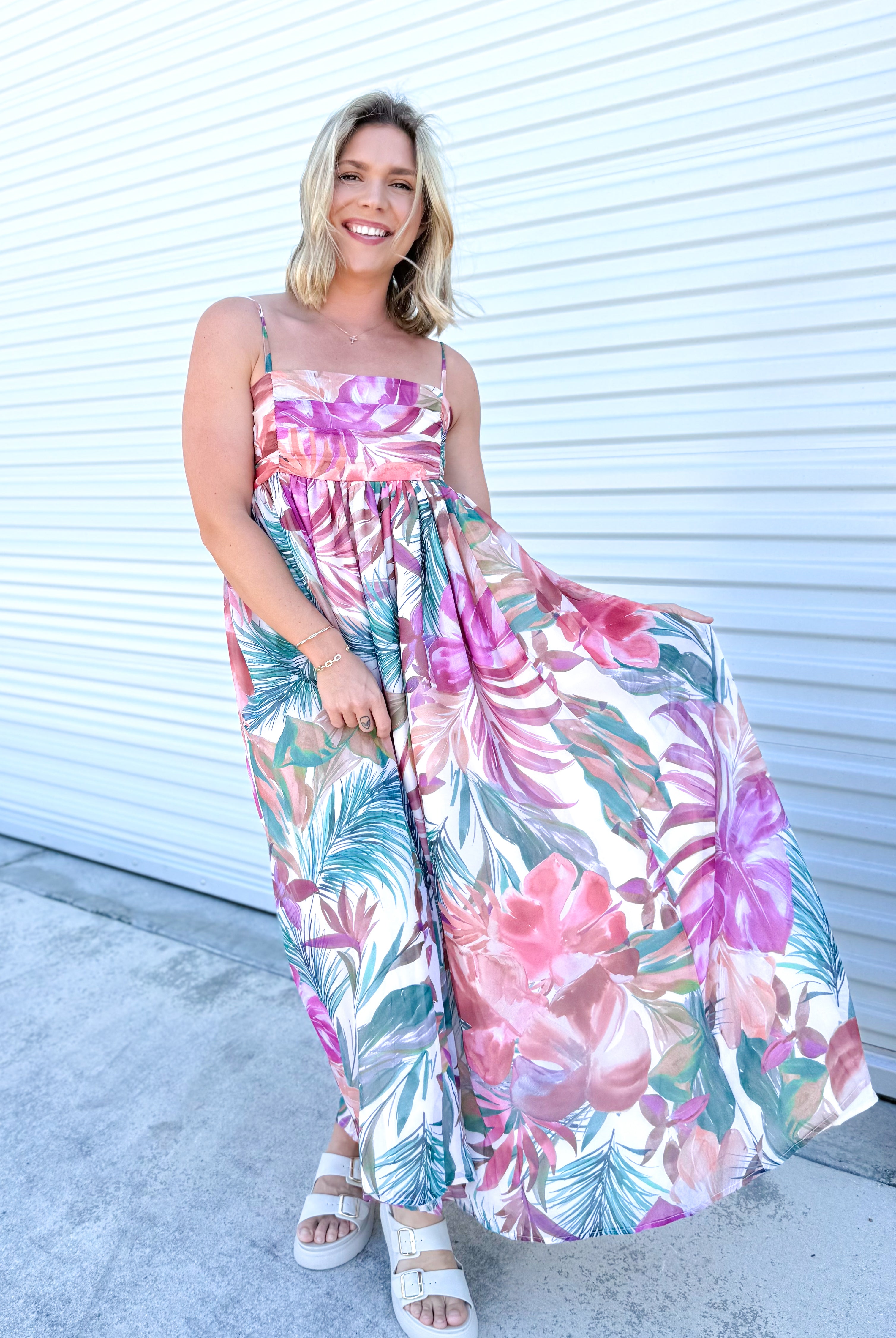 Restock: Fanciful Feelings Dress (Reg & Curvy)-230 DRESSES/JUMPSUITS/ROMPERS-WHITE BIRCH-Heathered Boho Boutique, Women's Fashion and Accessories in Palmetto, FL