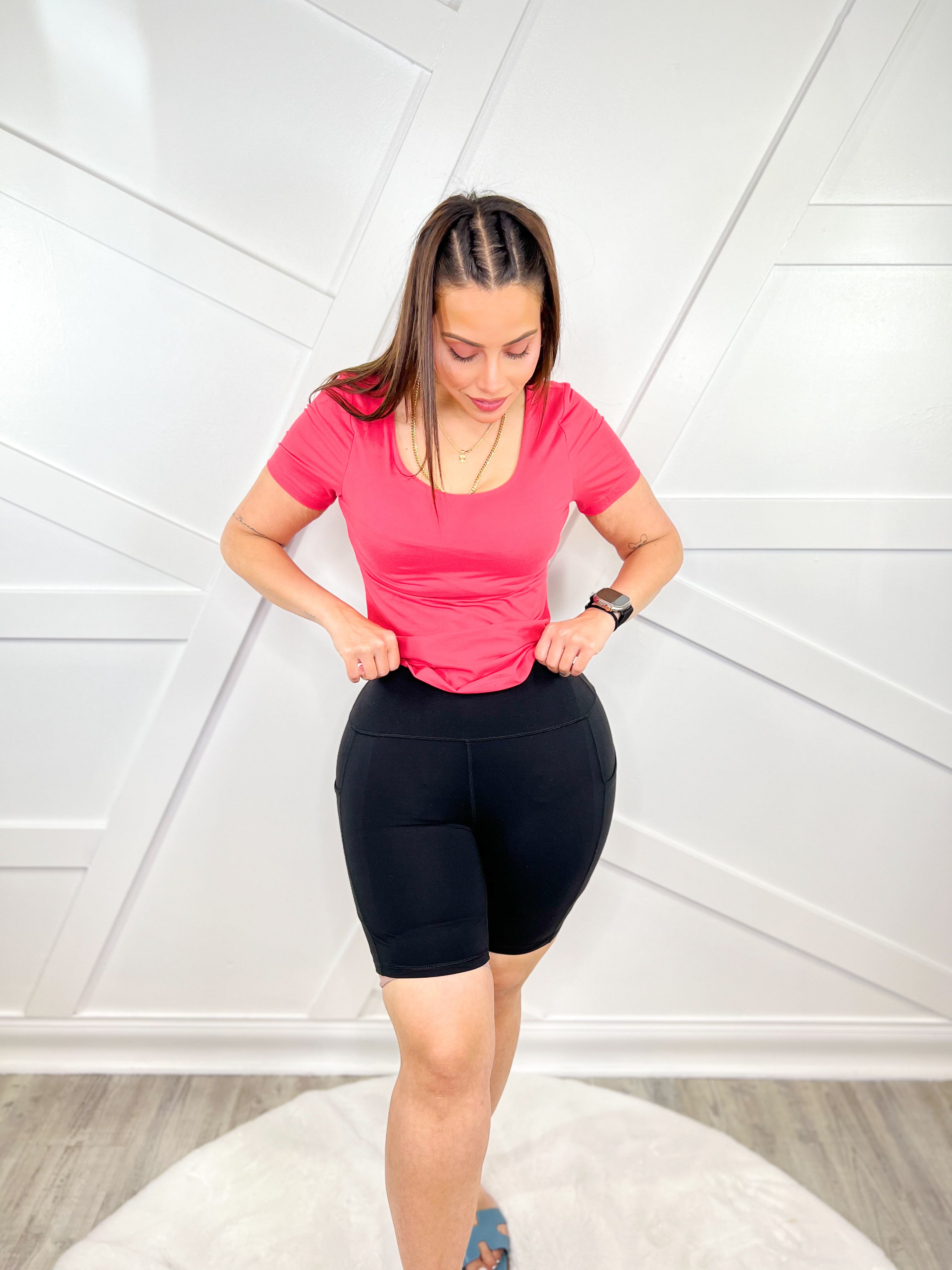 RESTOCK: Super Fit Biker Shorts-240 Activewear/Sets-Rae Mode-Heathered Boho Boutique, Women's Fashion and Accessories in Palmetto, FL