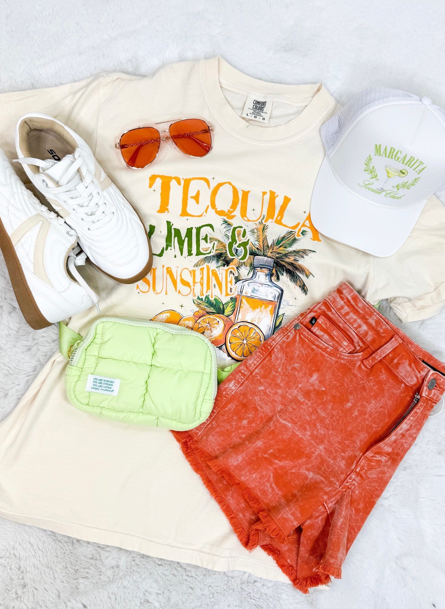 Tequila Lime & Sunshine Graphic Tee-130 Graphic Tees-Heathered Boho-Heathered Boho Boutique, Women's Fashion and Accessories in Palmetto, FL