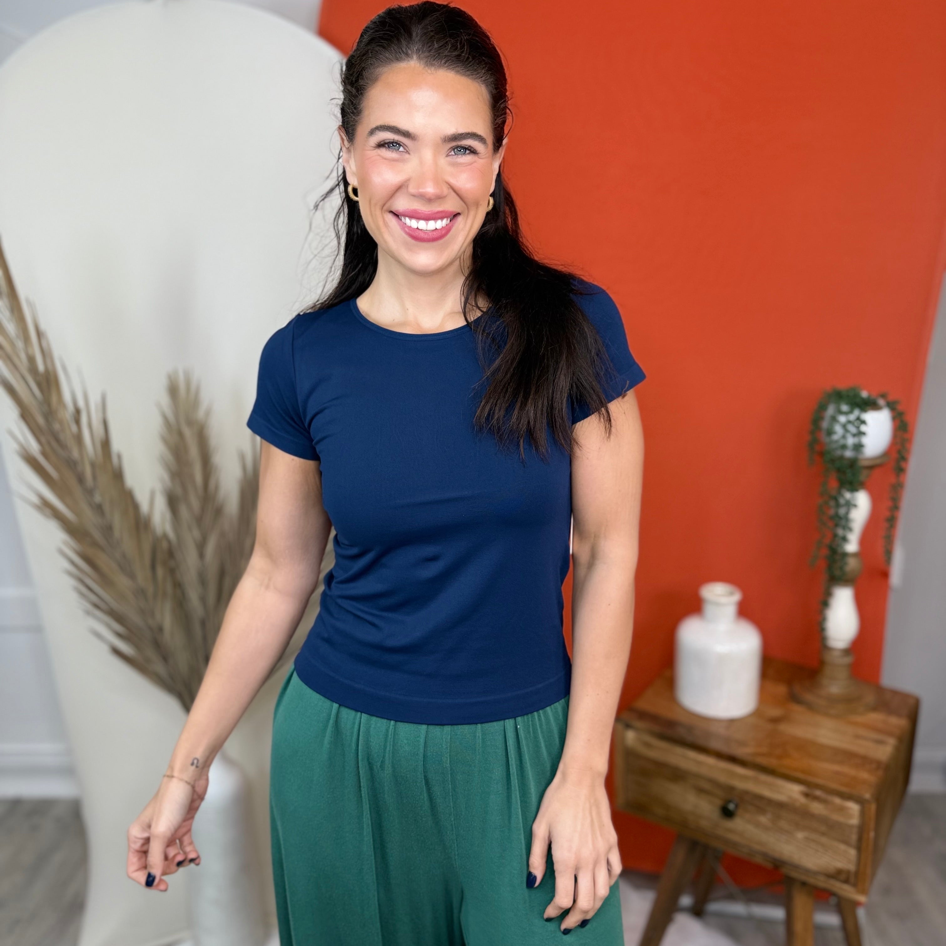 Restock: Perfect Staple Top-110 Short Sleeve Top-YELETE-Heathered Boho Boutique, Women's Fashion and Accessories in Palmetto, FL