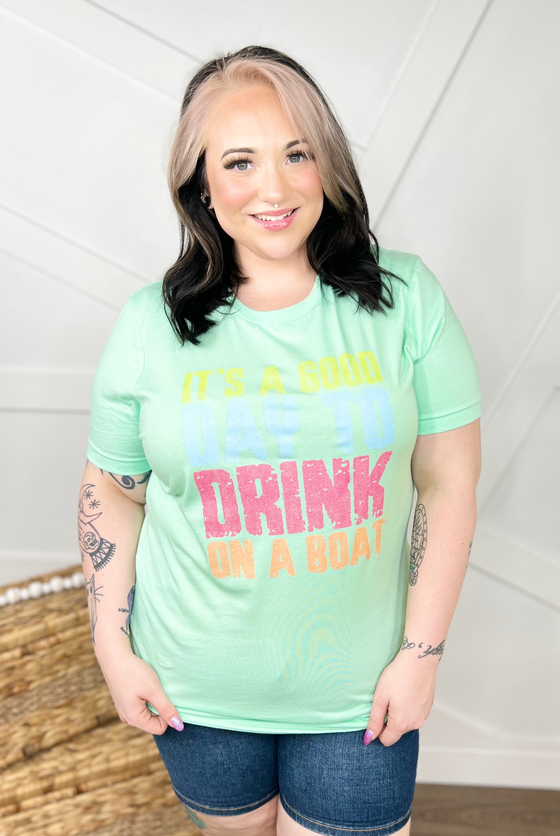 It's a Good Day Graphic Tee-130 Graphic Tees-Heathered Boho-Heathered Boho Boutique, Women's Fashion and Accessories in Palmetto, FL