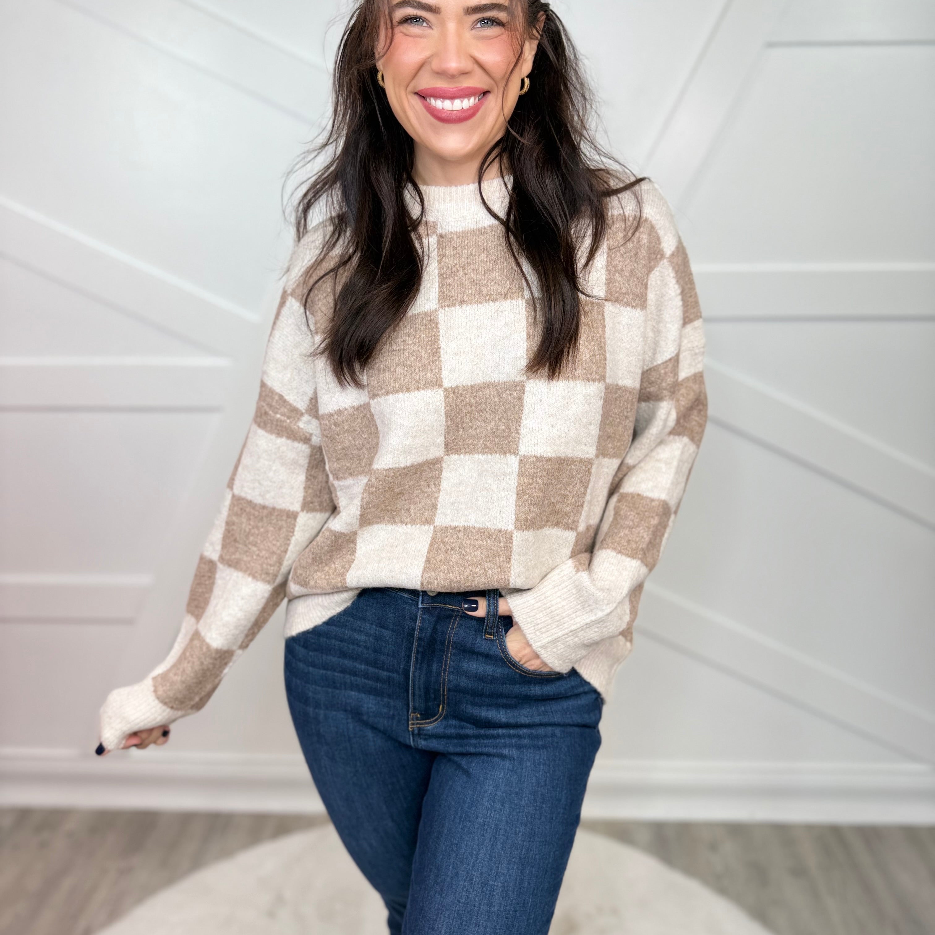 Chess Not Checkers Sweater-125 SWEATER-Miracle-Heathered Boho Boutique, Women's Fashion and Accessories in Palmetto, FL