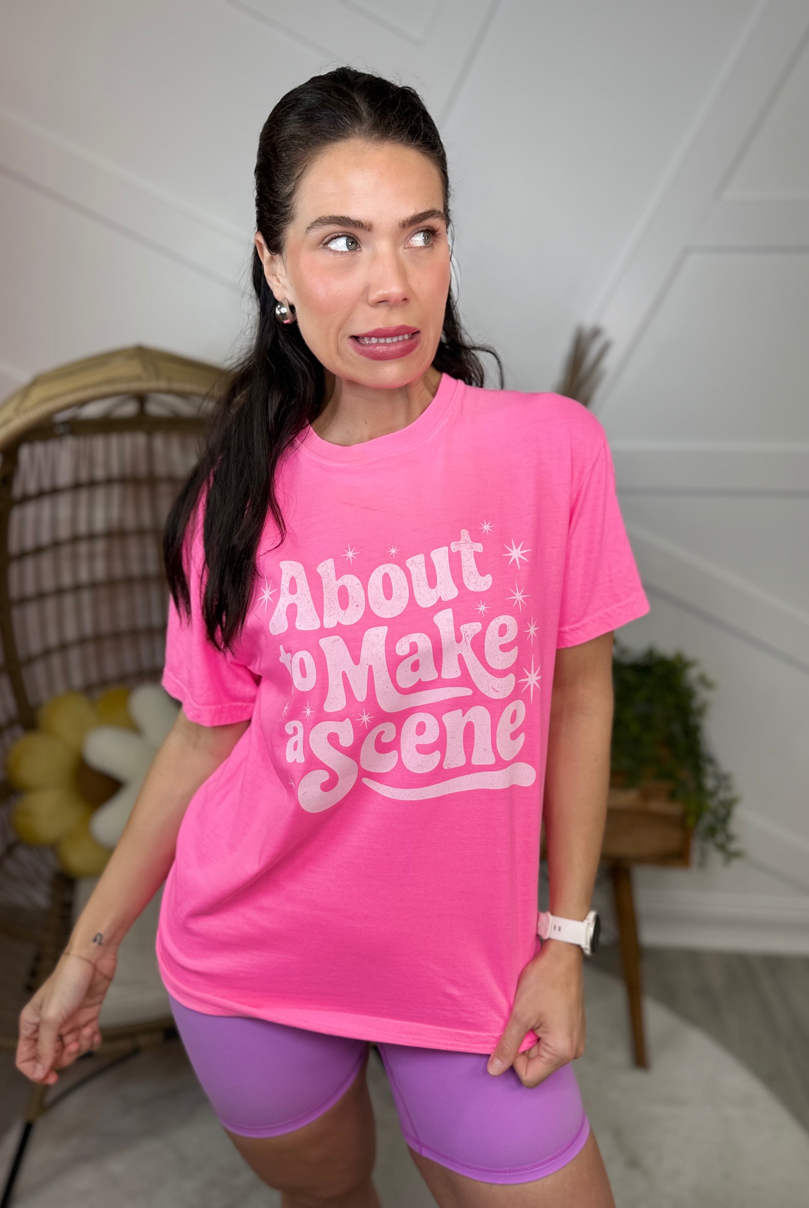 About to Make a Scene Graphic Tee-130 Graphic Tees-Heathered Boho-Heathered Boho Boutique, Women's Fashion and Accessories in Palmetto, FL