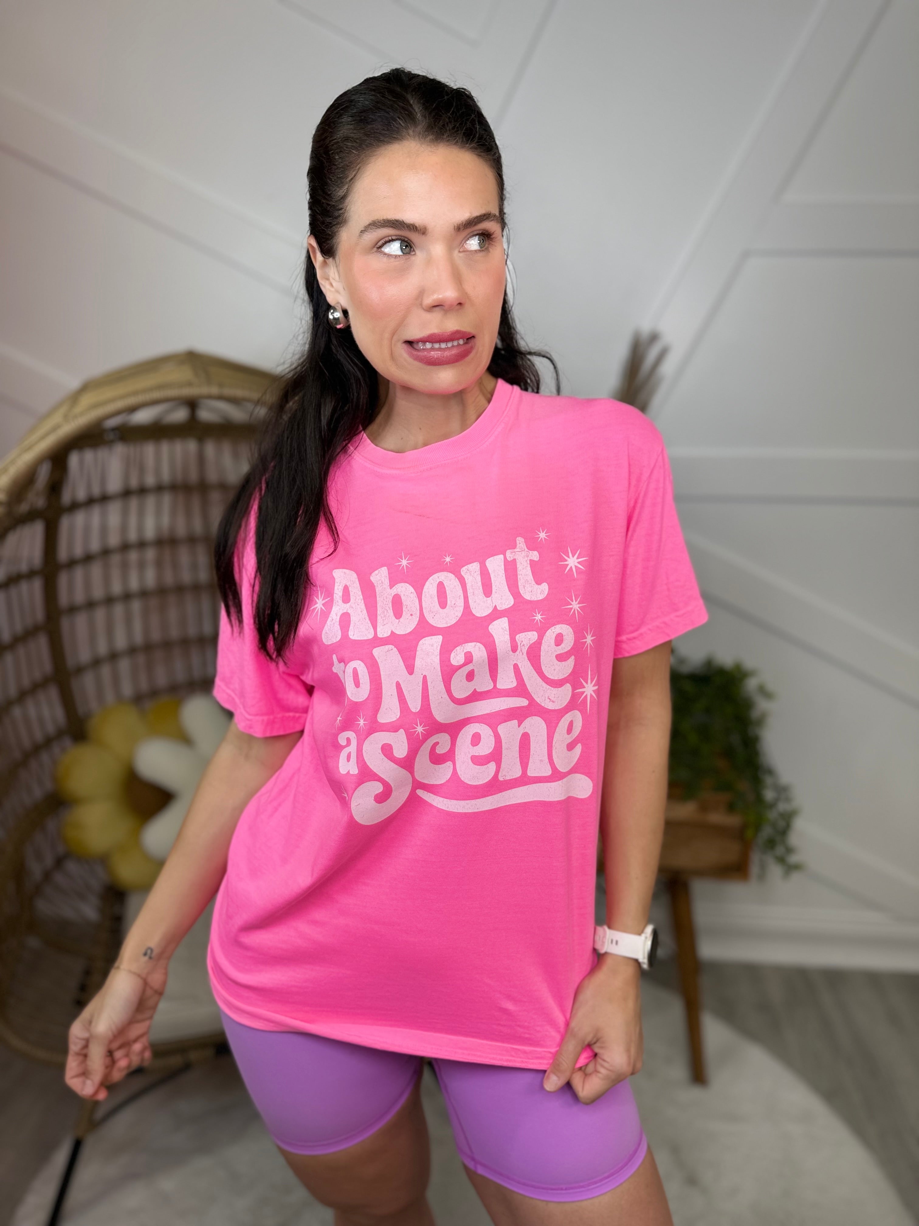 About to Make a Scene Graphic Tee-130 Graphic Tees-Heathered Boho-Heathered Boho Boutique, Women's Fashion and Accessories in Palmetto, FL