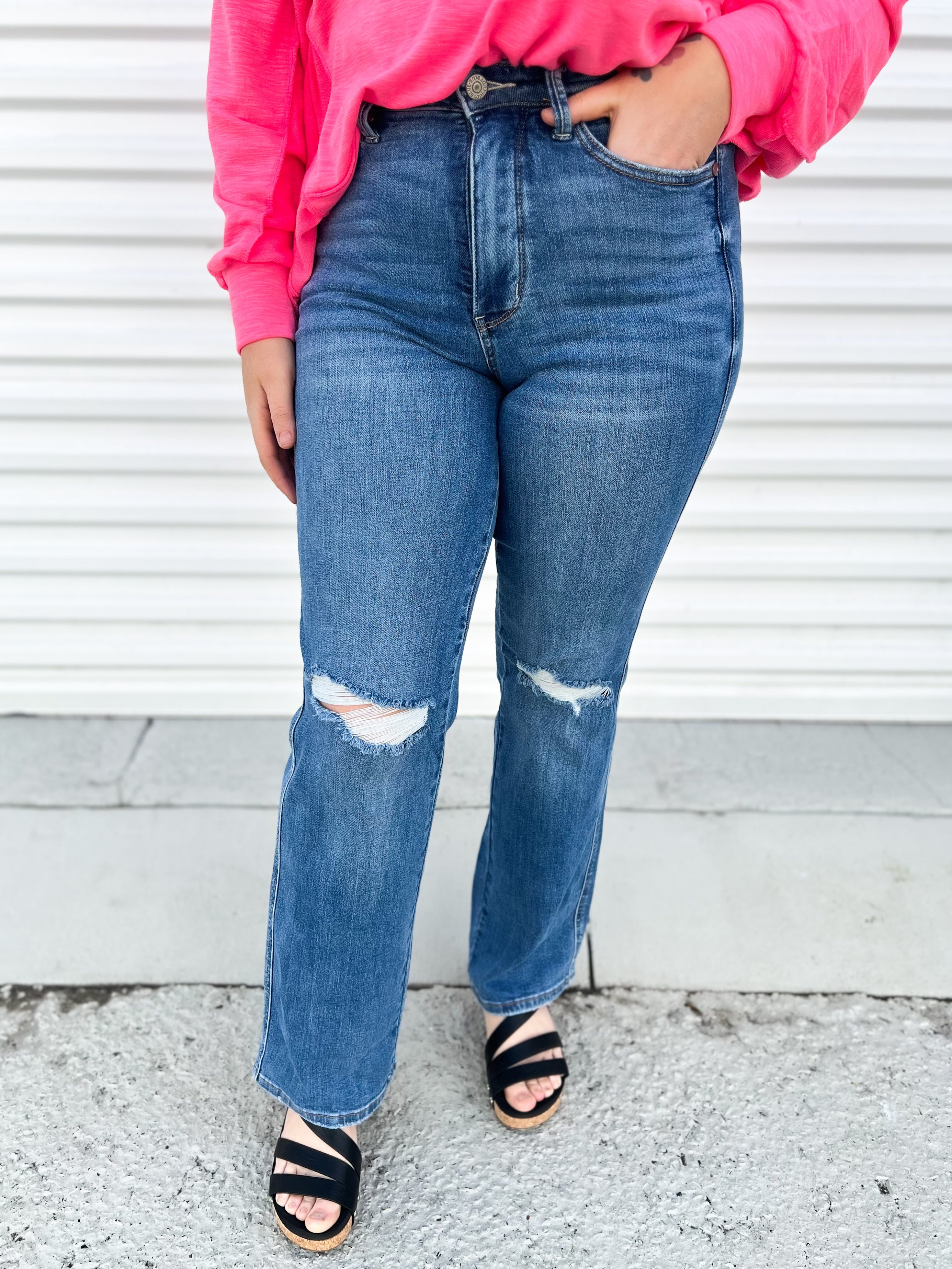 Elevated TUMMY CONTROL Straight Leg by Judy Blue-190 Jeans-Judy Blue-Heathered Boho Boutique, Women's Fashion and Accessories in Palmetto, FL