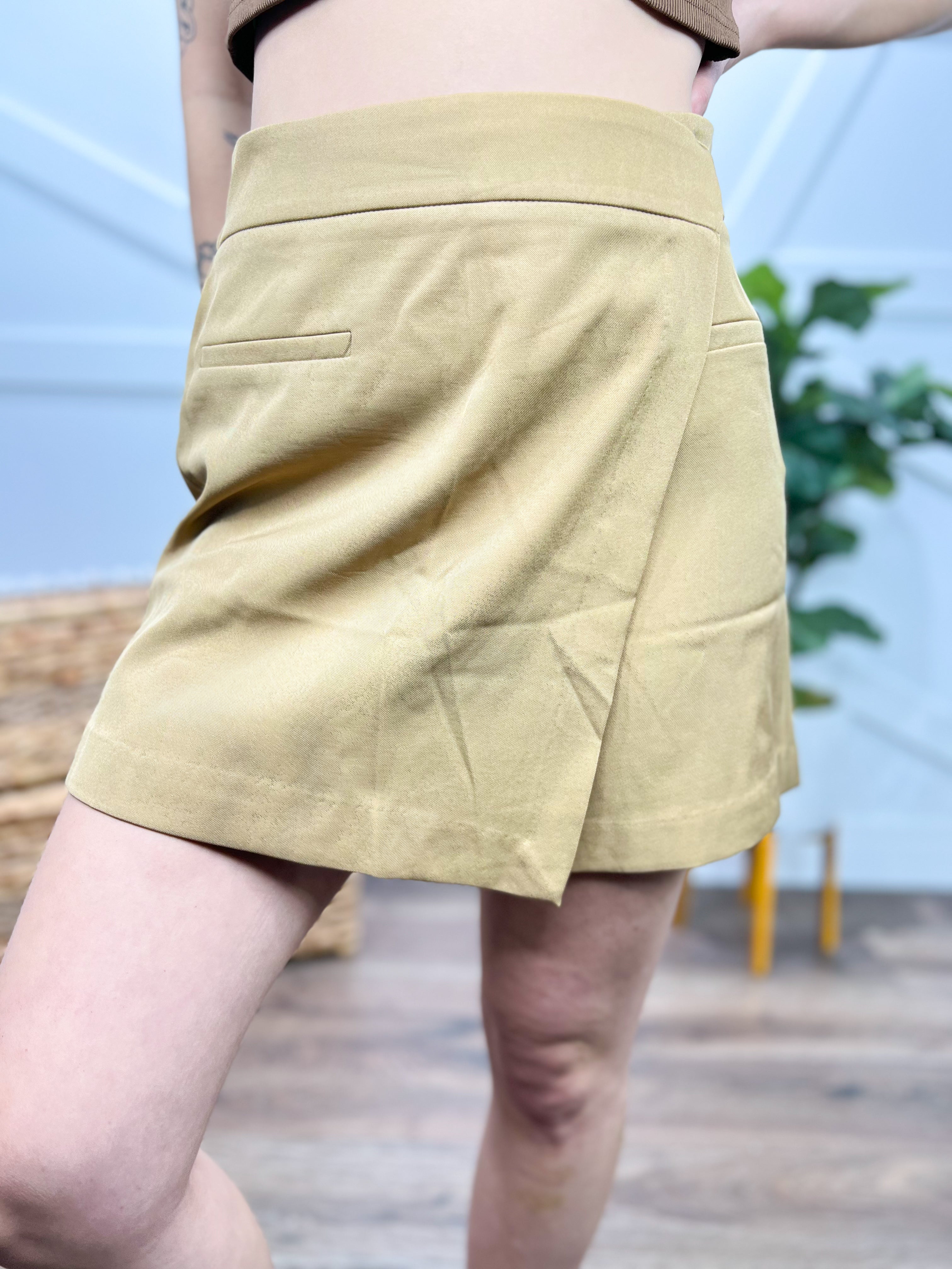 BLACK FRIDAY: Call for Attention Skort-170 Skort/ Skirt-White Birch-Heathered Boho Boutique, Women's Fashion and Accessories in Palmetto, FL