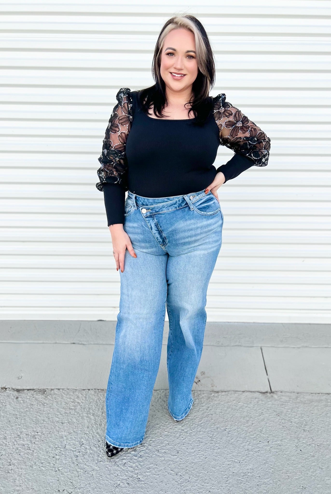 Crossing the Line Wide Leg by Risen Jeans-190 Jeans-Risen Jeans-Heathered Boho Boutique, Women's Fashion and Accessories in Palmetto, FL