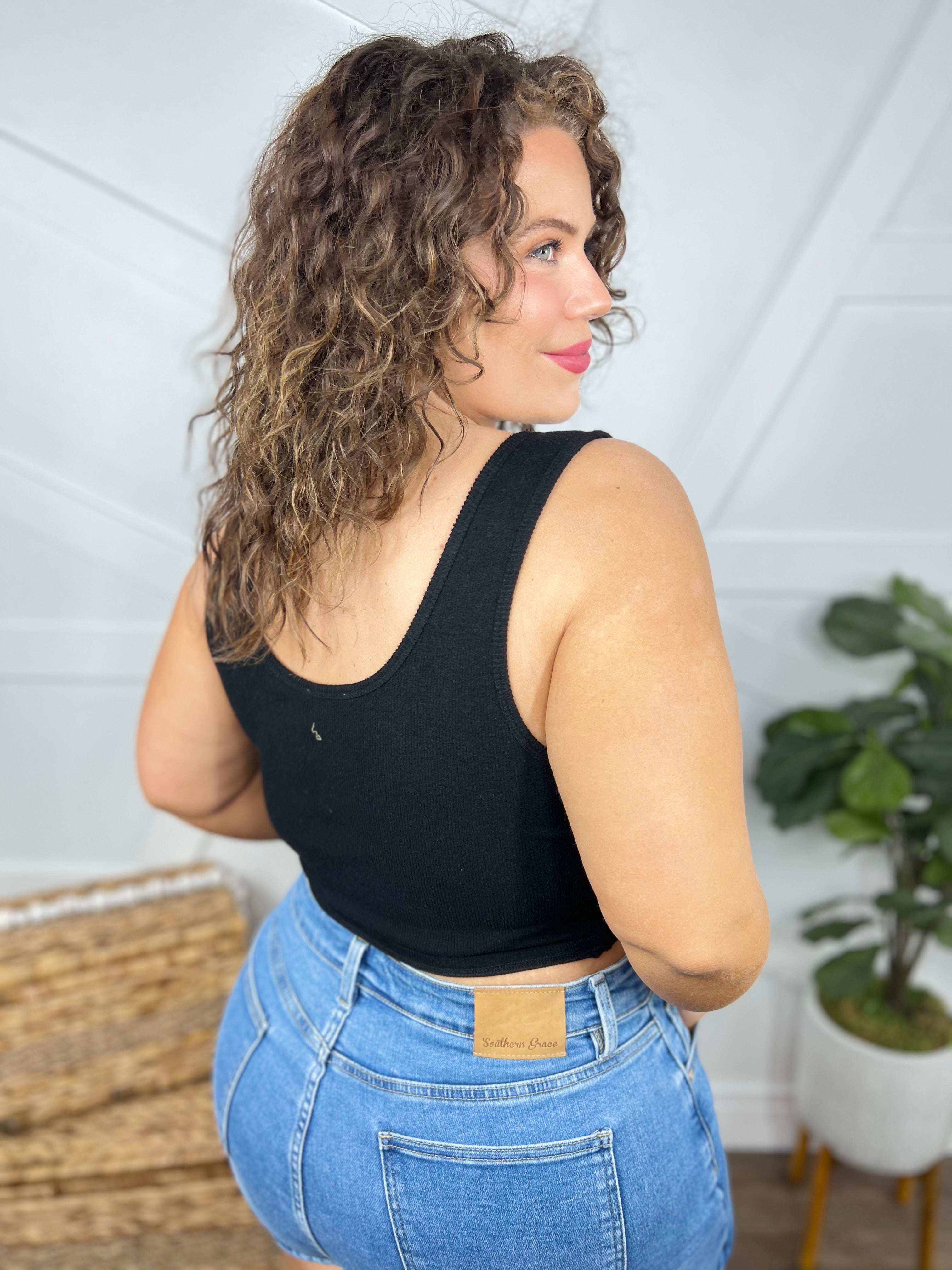 Doorbuster: Knock Out No Bra Needed Crop Top-100 Tank/Crop Tops-White Birch-Heathered Boho Boutique, Women's Fashion and Accessories in Palmetto, FL