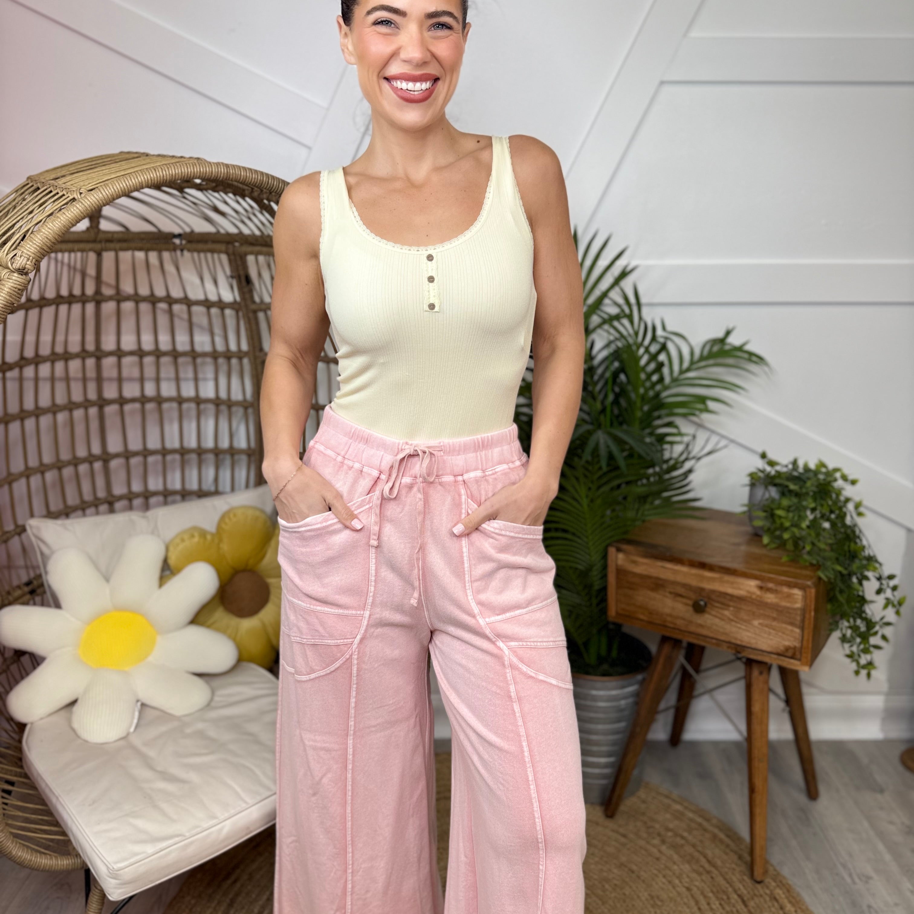 Cozy Cool Pants-150 PANTS-Easel-Heathered Boho Boutique, Women's Fashion and Accessories in Palmetto, FL