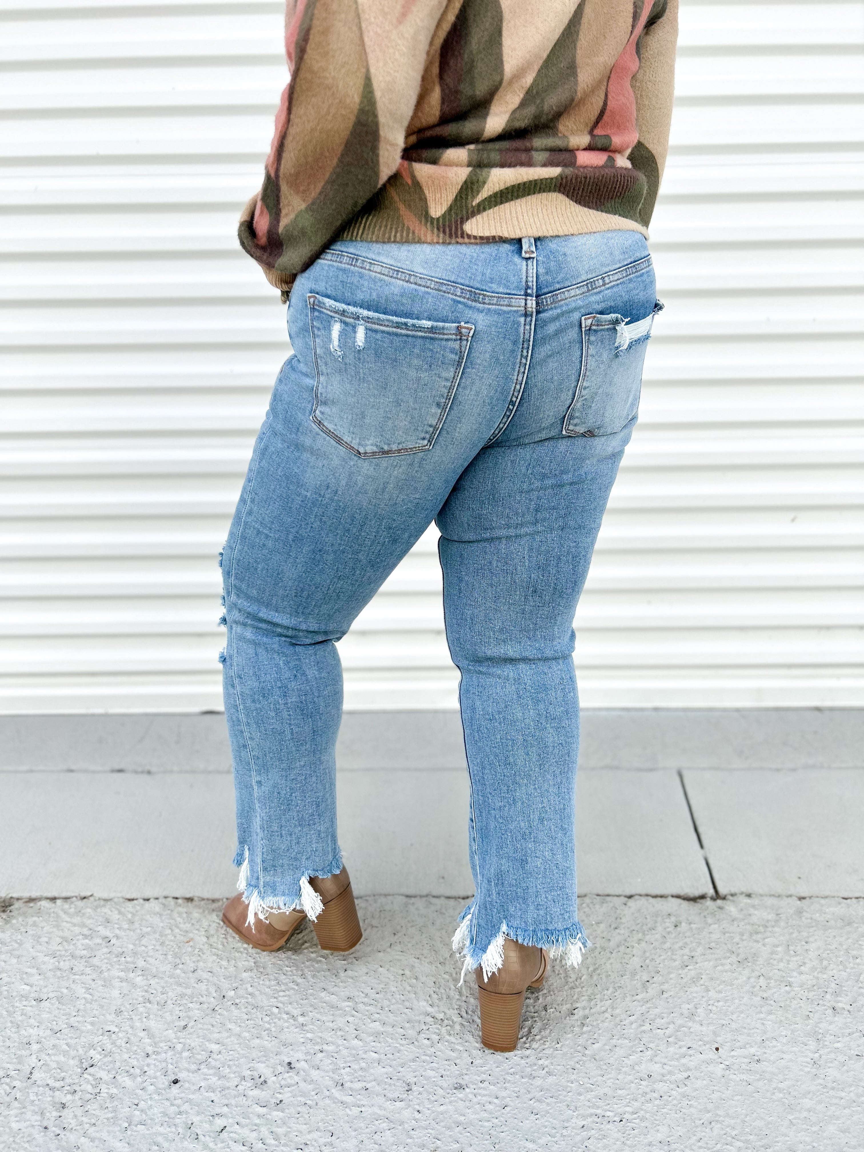 Revival Crop Flare Jeans by Vervet-190 Jeans-Vervet-Heathered Boho Boutique, Women's Fashion and Accessories in Palmetto, FL