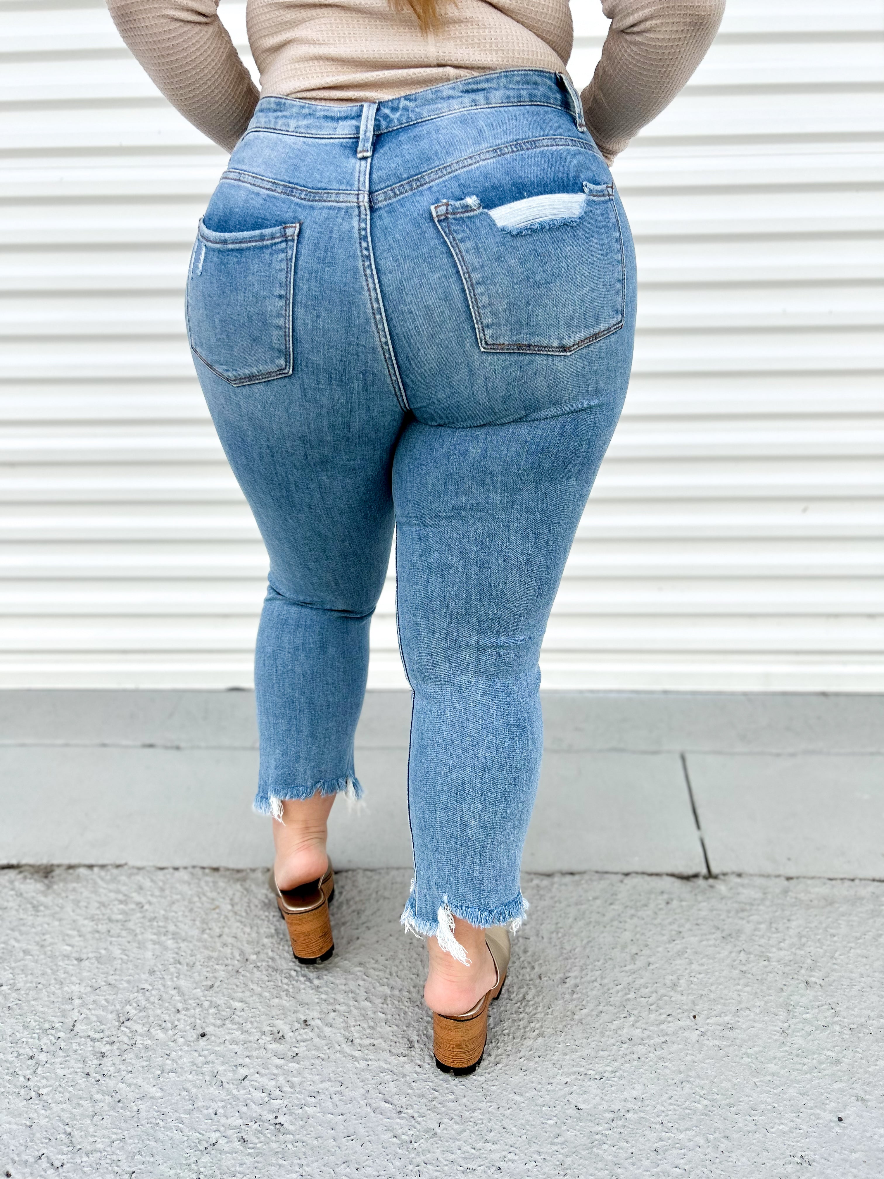 Revival Crop Flare Jeans by Vervet-190 Jeans-Vervet-Heathered Boho Boutique, Women's Fashion and Accessories in Palmetto, FL