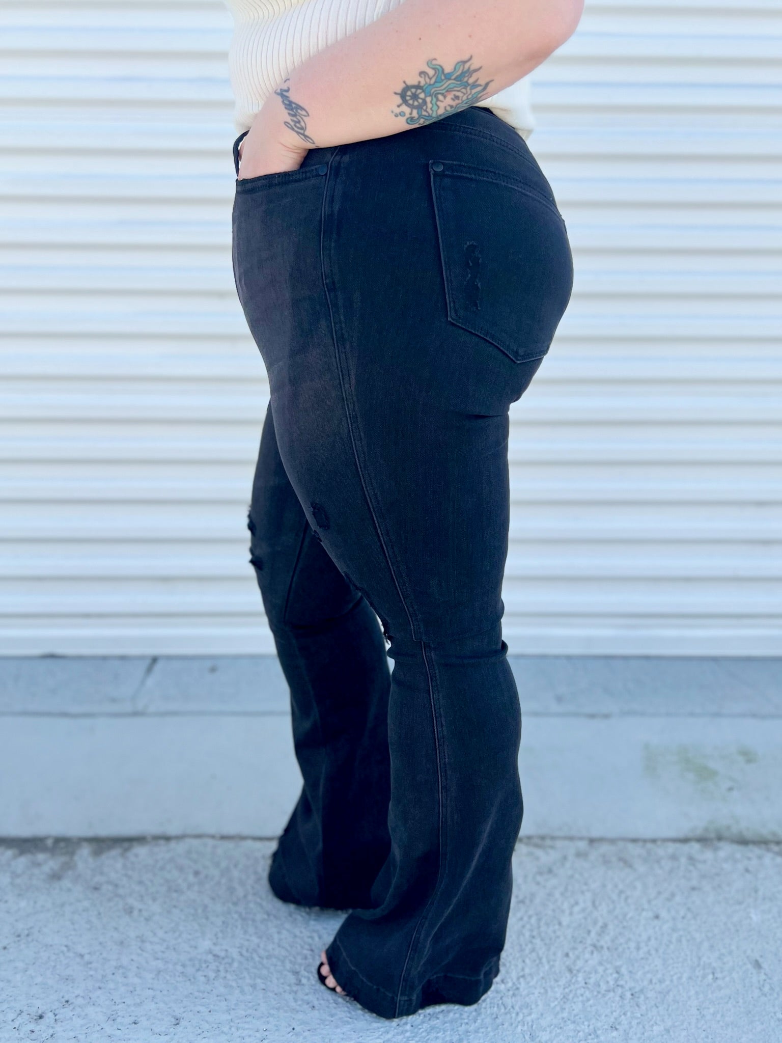 Slaying It Tummy Control Flare by Judy Blue-190 Jeans-Judy Blue-Heathered Boho Boutique, Women's Fashion and Accessories in Palmetto, FL