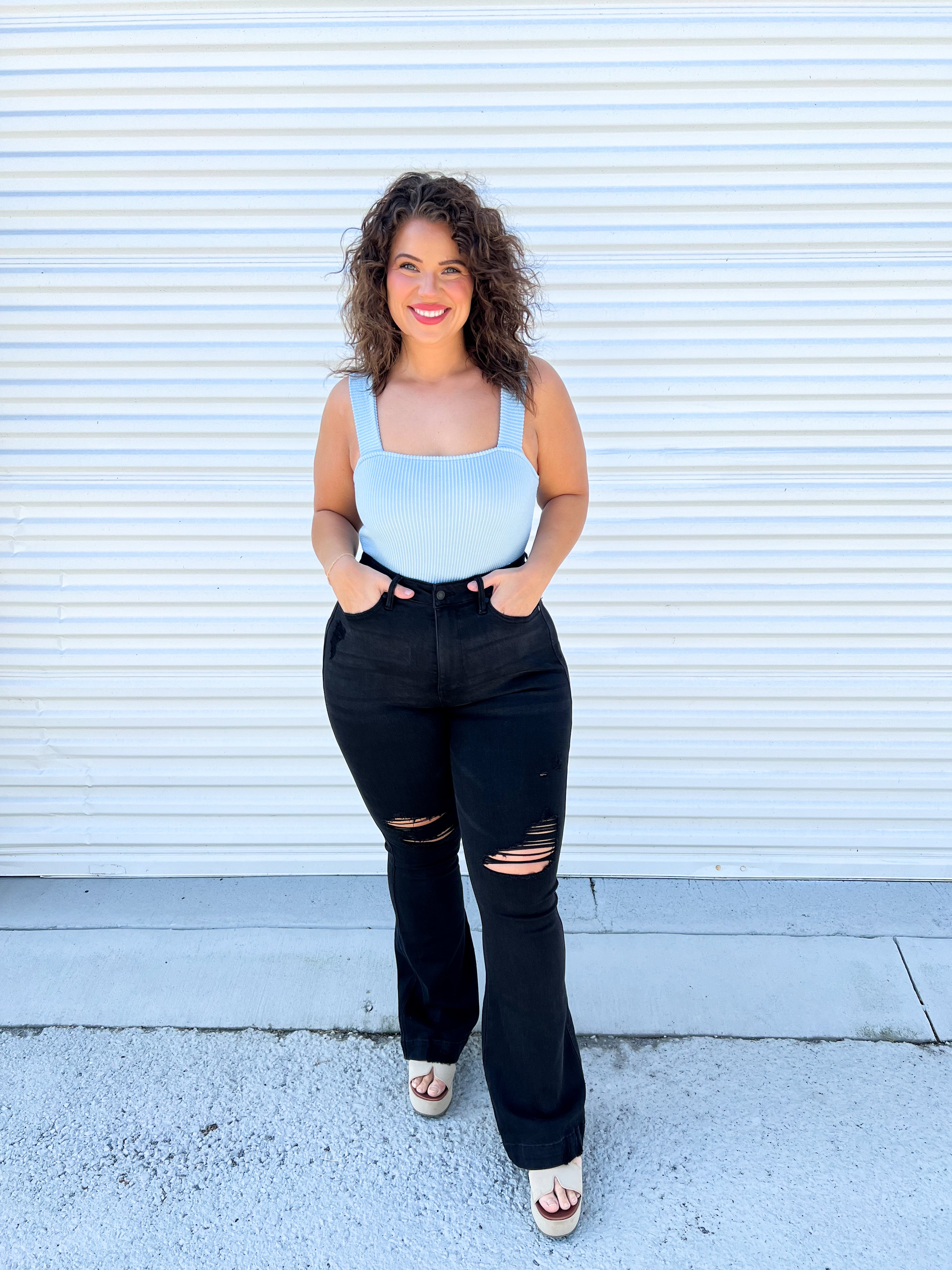 Slaying It Tummy Control Flare by Judy Blue-190 Jeans-Judy Blue-Heathered Boho Boutique, Women's Fashion and Accessories in Palmetto, FL