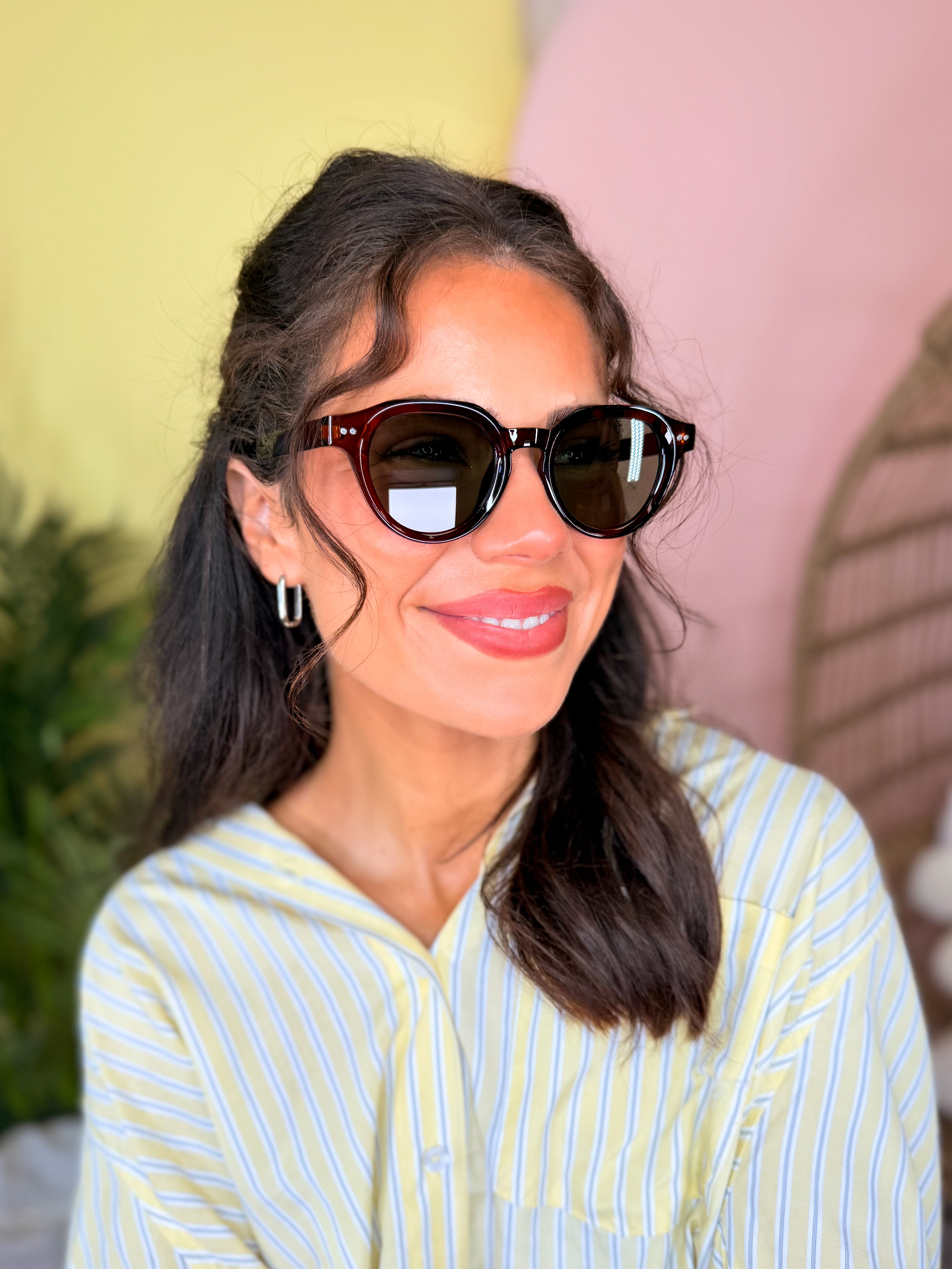 Round Double Bridge Sunglasses-340 Other Accessories-Fame Accessories-Heathered Boho Boutique, Women's Fashion and Accessories in Palmetto, FL